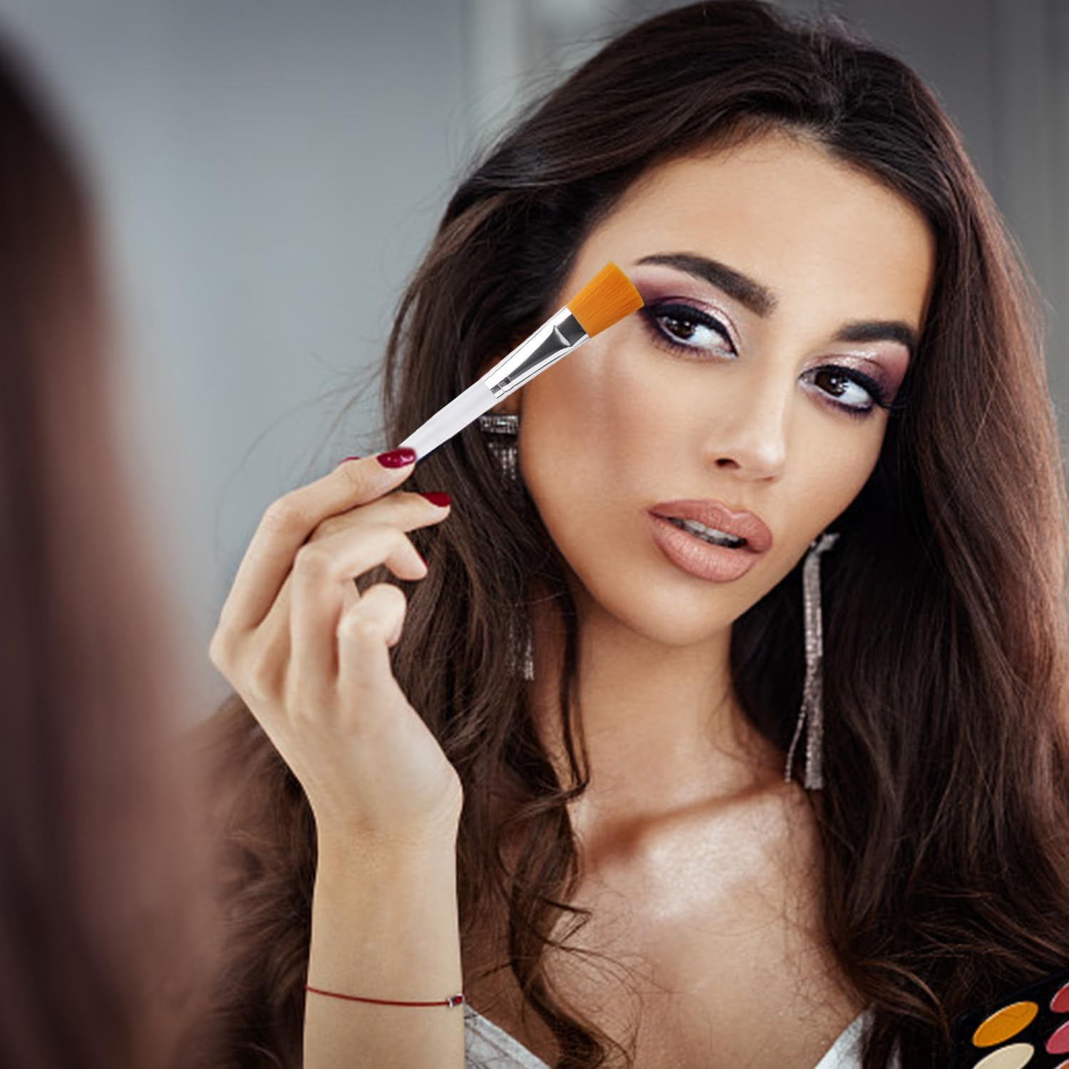 3 Face Mask Brushes and 2 Fan Brushes, Beauty Brushes, Facial Authority Tools, Make up Tools image number 4