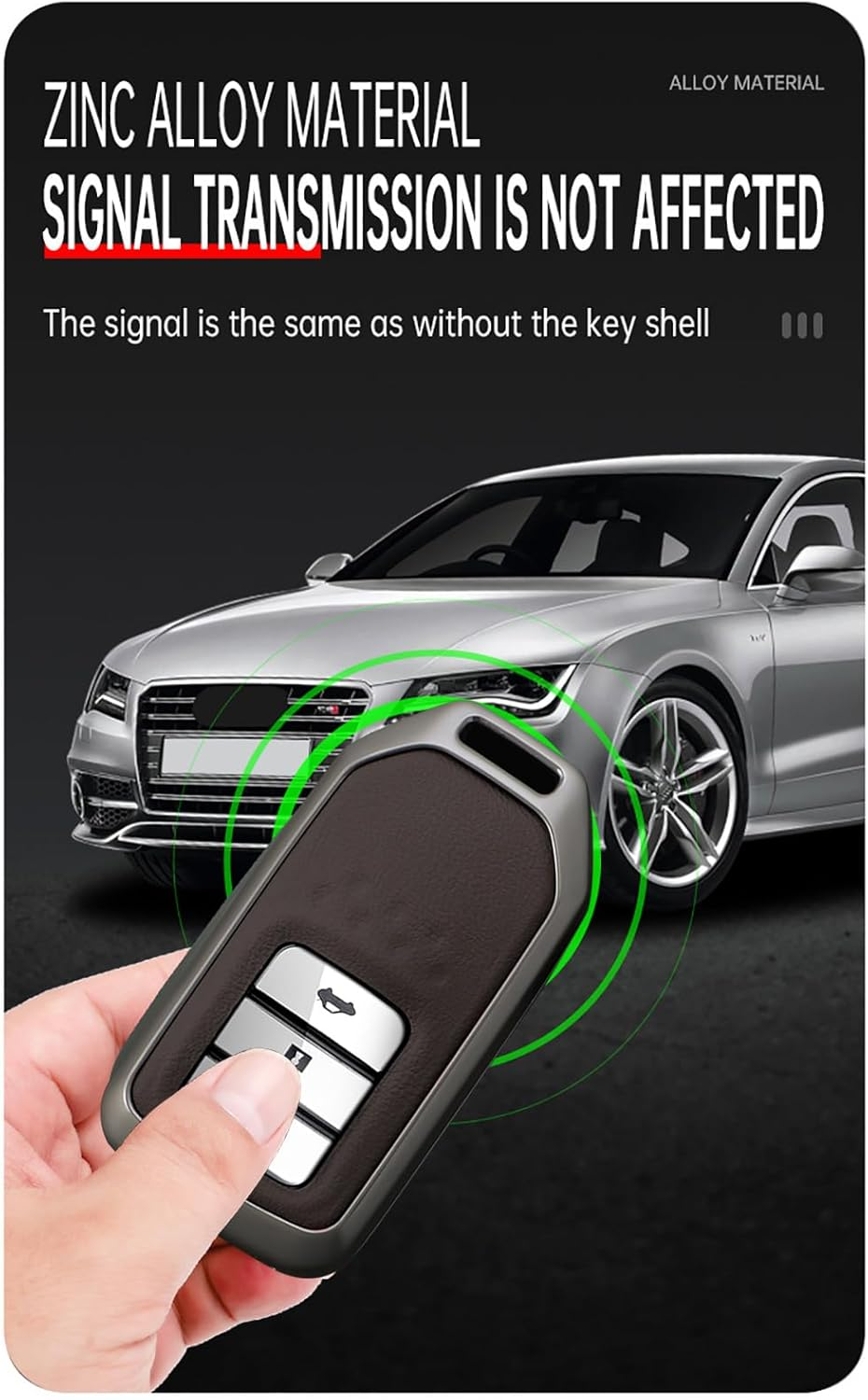 Ontto Alloy Leather Remote Key Fob Cover Fit for Honda Accord Civic CR-V Fit HR-V Pilot EX Odyssey Crosstour Ridgeline 2/3/4 Buttons Key Shell Case Keyring Key Holder Bag Keychian Accessories - A-Red image number 7