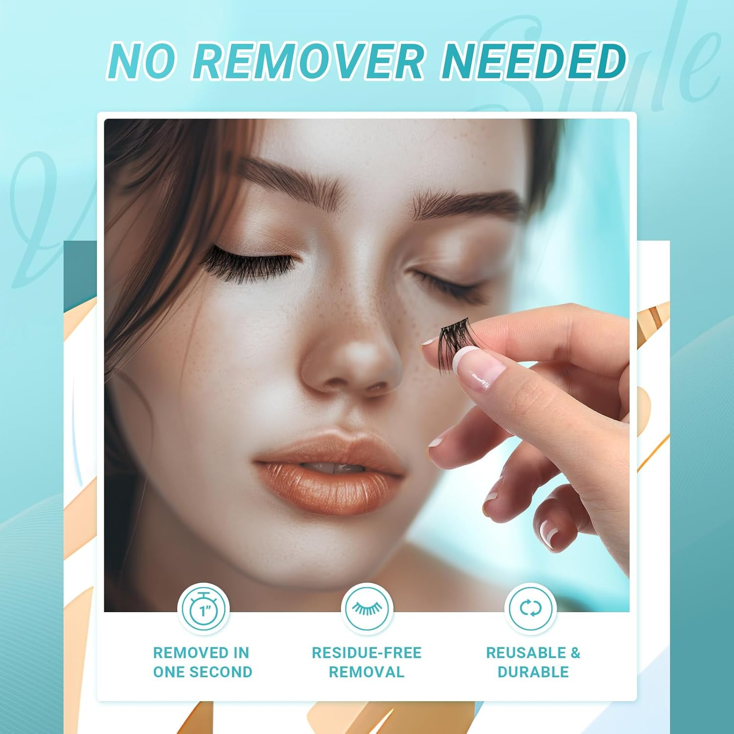 NAGARAKU Self Adhesive DIY Eyelash Clusters 48 Pcs No Glue and Remover Needed One-Step Press on Pre-Glued Self Stick No Damage Reusable Cluster Lashes Volume Style (SA-02, 0.07Mm C Curl 10-16Mm) image number 2