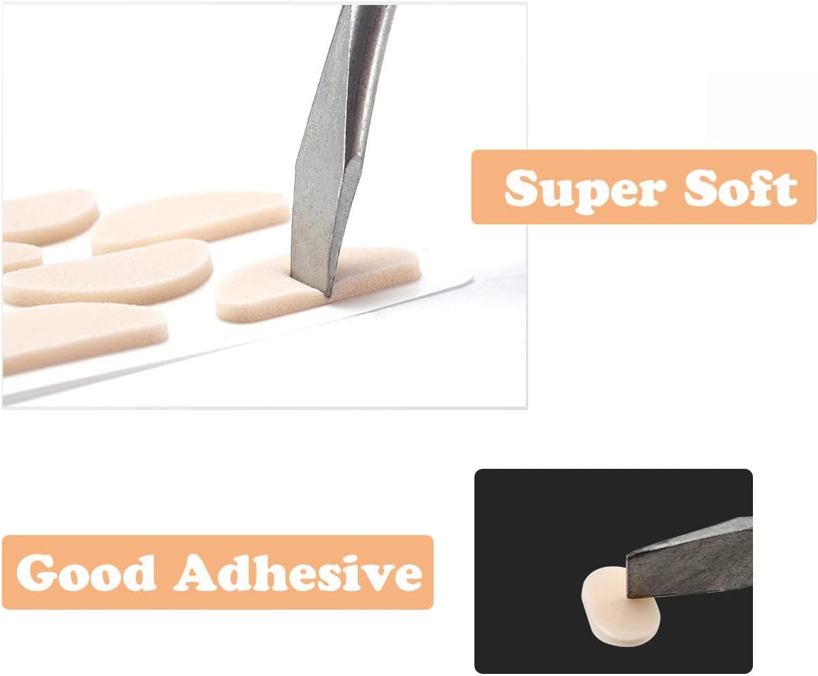 Eyeglass Nose Pads, Soft Non-Slip Foam Nose Pads Self Adhesive for Sunglasses,Plastic Frames Glasses,Glasses,D-Shape,20 Pairs(Black) - Skin Color image number 2