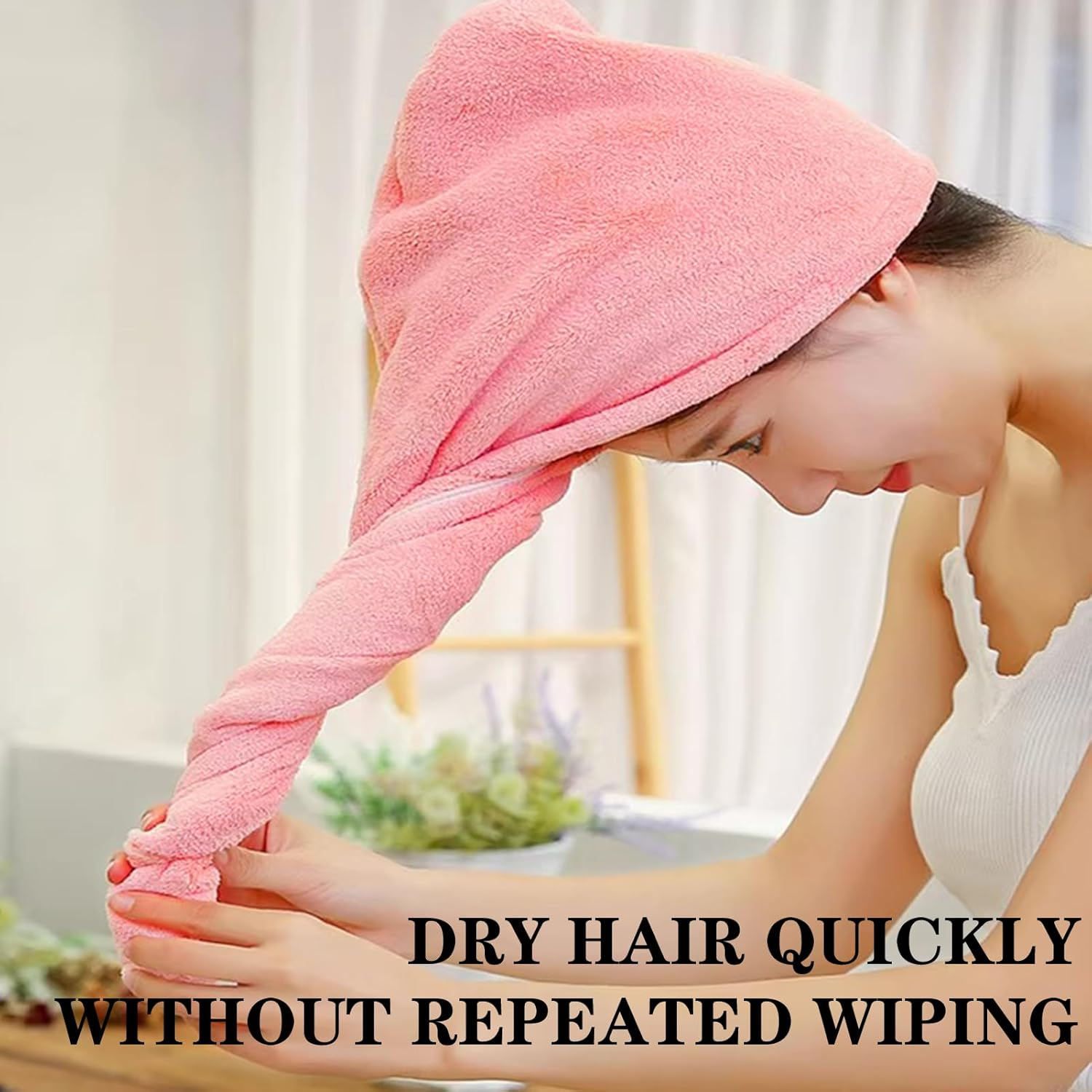 Set of 3 Super Absorbent Microfiber Hair Towel Wraps, Hair Turbans for Quick Drying, Anti-Frizz, and Heat Damage Reduction, Premium Hair Care for All Hair Types
