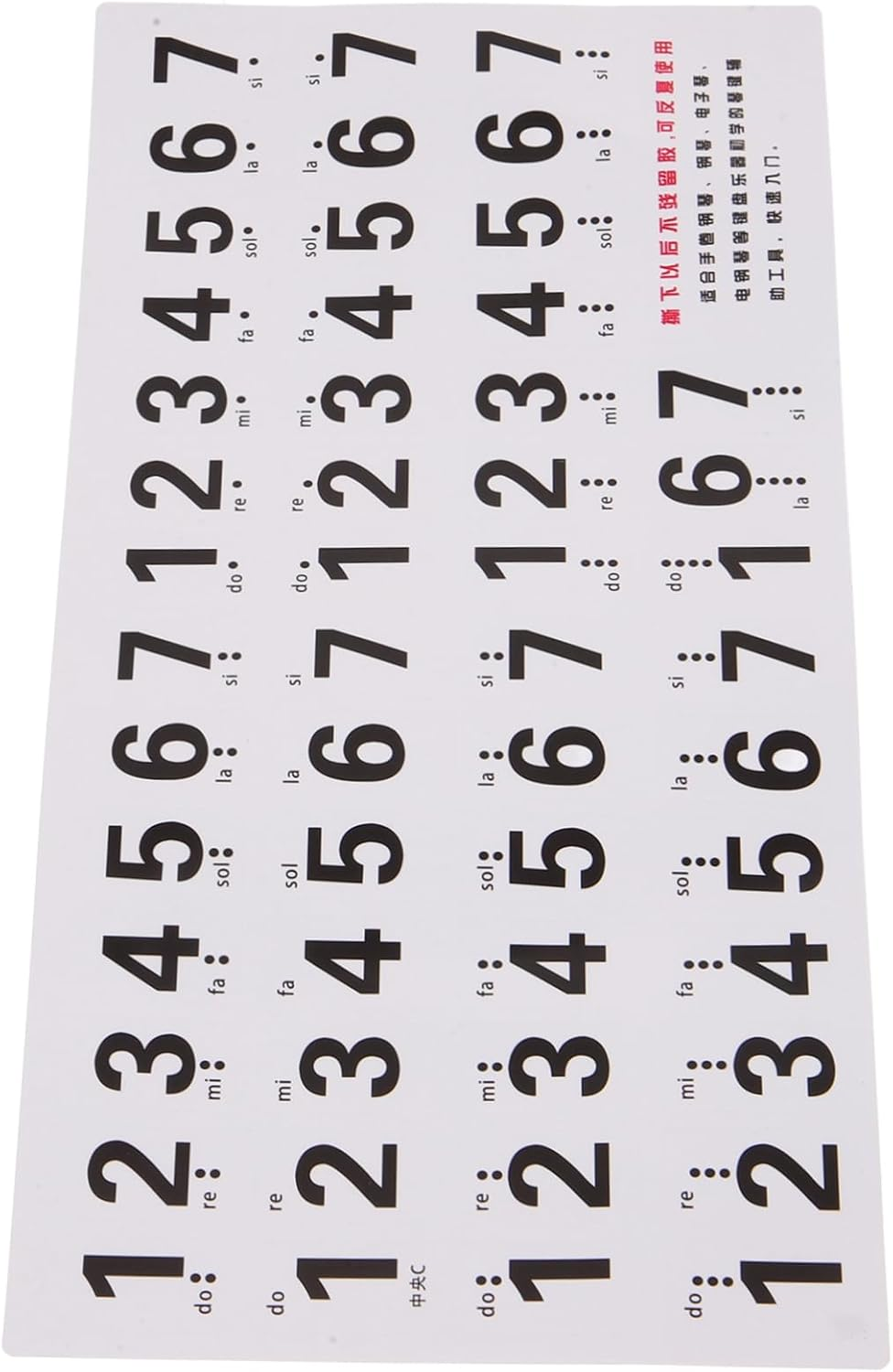 TOPPERFUN Piano Number Stickers for Keys Removable Decals for Easy Learning for Beginners Fits Electronic Keyboards and Pianos Convenient Teaching Tool image number 4