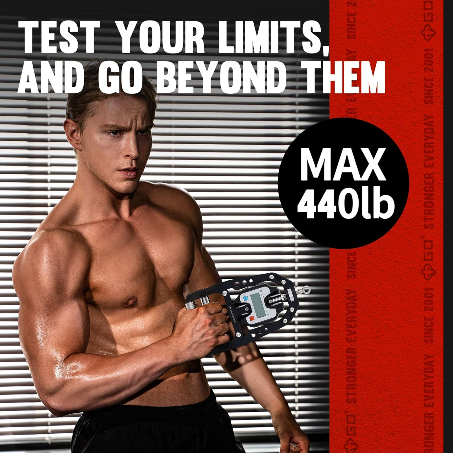 (NEW) GD DYNO-200 Digital Hand Dynamometer Grip Strength Measurement Electronic Hand Grip Strength Tester Grip Strengthener Hand Exerciser 200 Kg image number 3