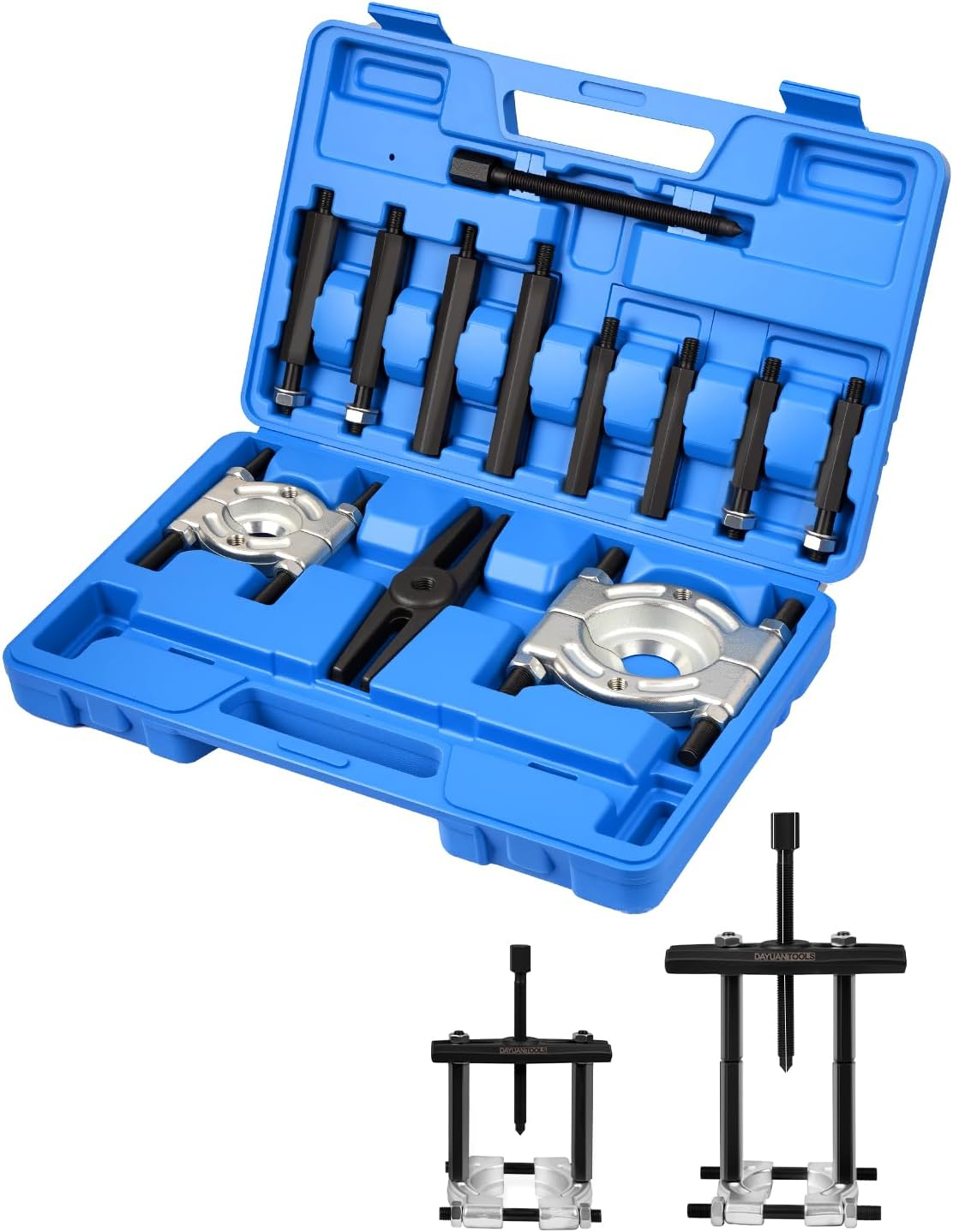 12Pcs 5 Ton Capacity Bearing Separator Puller Set 2" and 3" Splitters Remove Bearings Kit