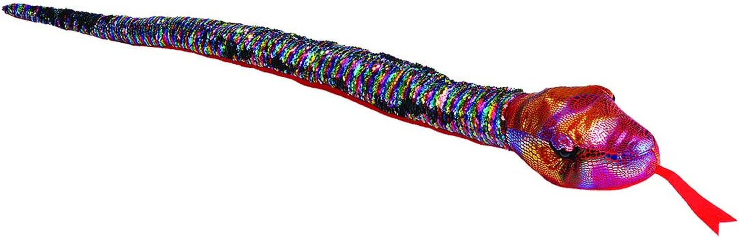 Wild Republic Snake Plush, Snake Stuffed Animal, Plush Toy, Gifts Kids, Sequin Rainbow, 54 Inches