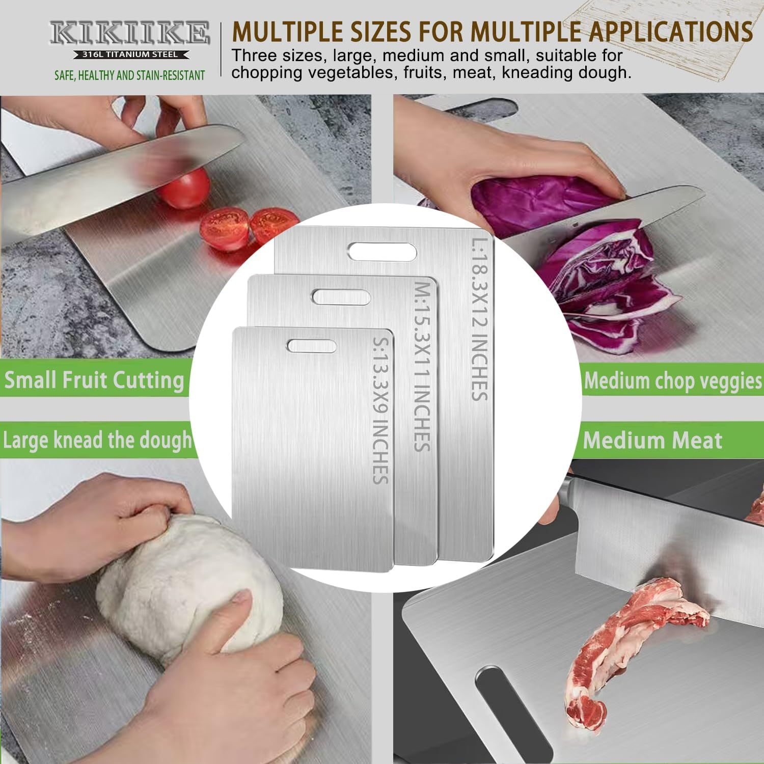 Titanium Cutting Board 2025 New Upgrade 100% Pure Titanium Cutting Boards for Kitchen - Double-Sided Food-Grade Chopping Board Non-Stick Durable and Easy to Clean (18 X 12 In) image number 2