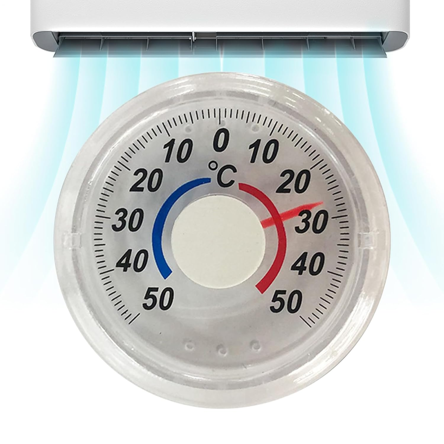 Outside Temperature Gauge - Analog Window Thermograph for Outdoors | Weather Monitor Adhesive Transparent for Apartment Dormitory Bedroom Bathroom Living Room image number 4