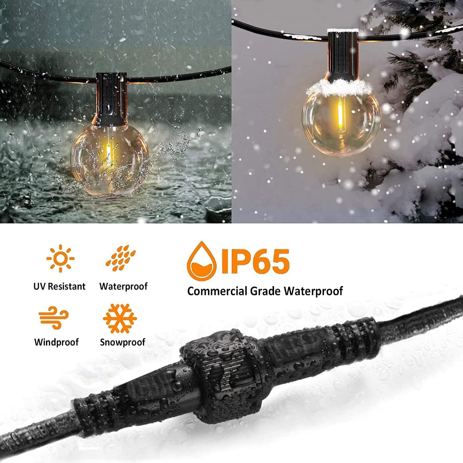 Yowin 6 M Outdoor Extension Cable, Waterproof Outdoor Light, Long Cable for Ball Lights, Fairy Lights, Garden Lighting, Light Curtain, Icicle Light Net, Solar Light Bulbs, Fairy Lights image number 3