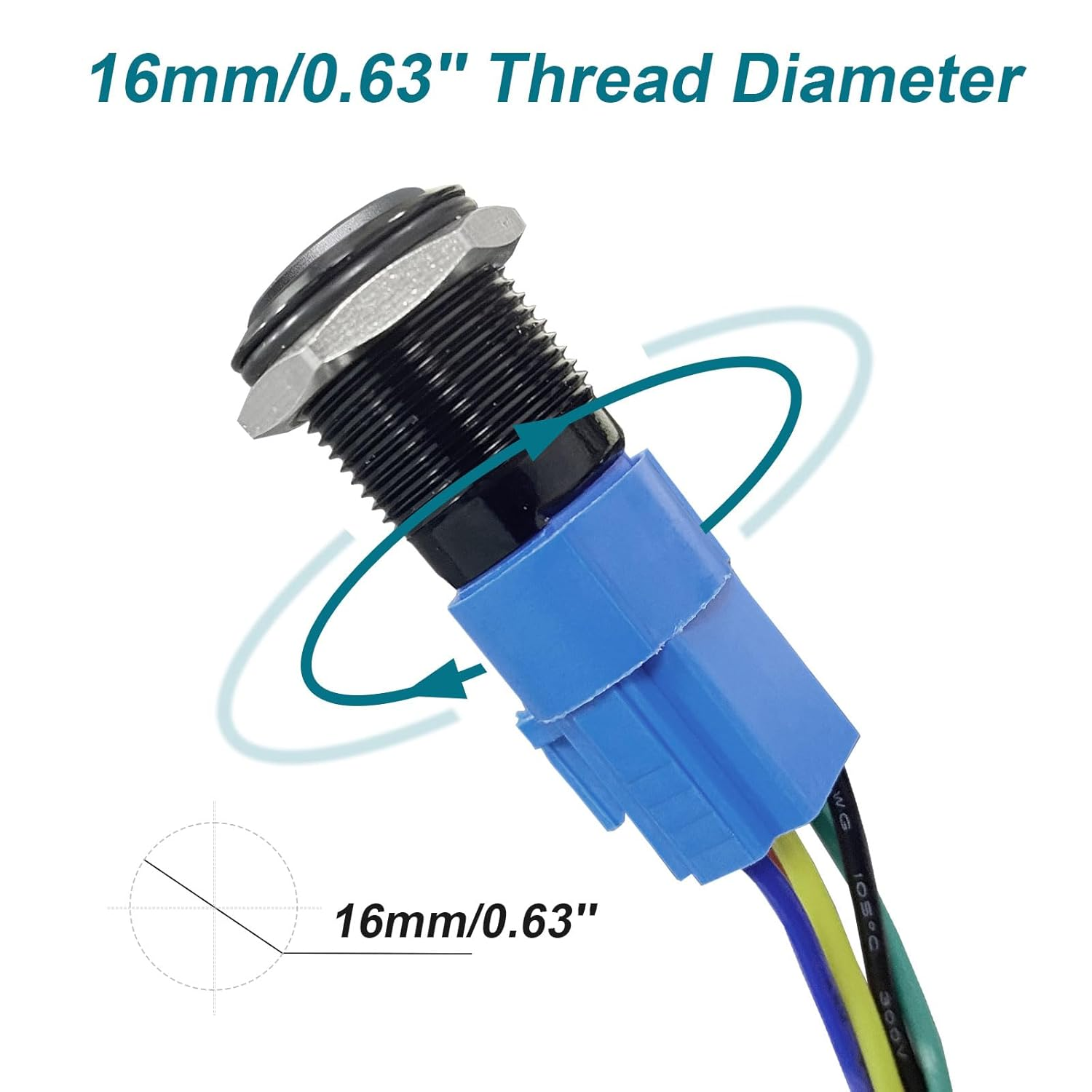 Horn Button, Momentary Button Switch, Car Modification Horn Switch, Push Button Switch, Rear Plug Harness image number 1