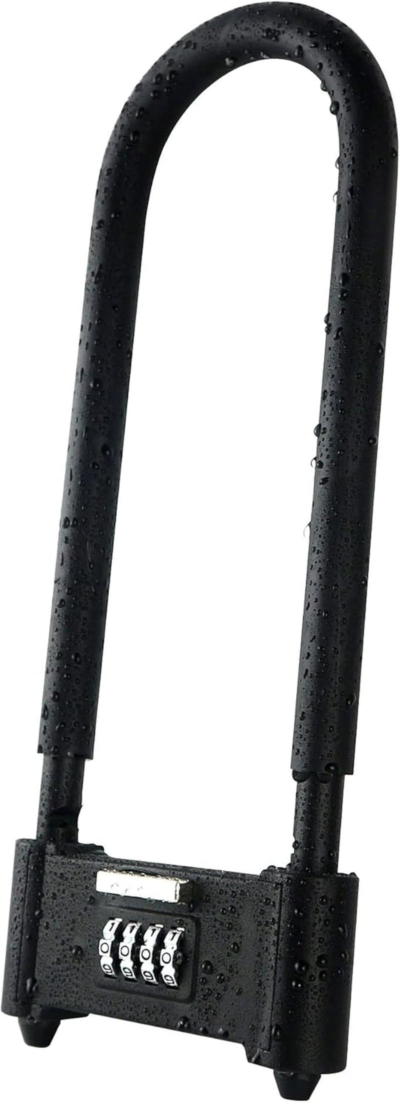 4 Digit Combination Padlock, Heavy Duty anti Theft U-Shape Security Code Lock with Adjustable Shackle,For Bicycles,E-Bike,Mountain Bike,Gates,Shed,Fence [Adjustable Range 120-140Mm]