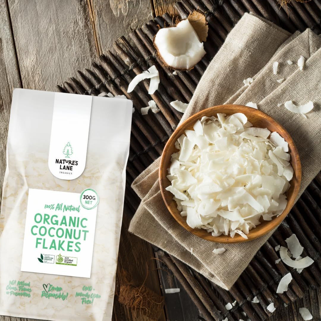 Natures Lane Organics Coconut Flakes 300 G image number 1