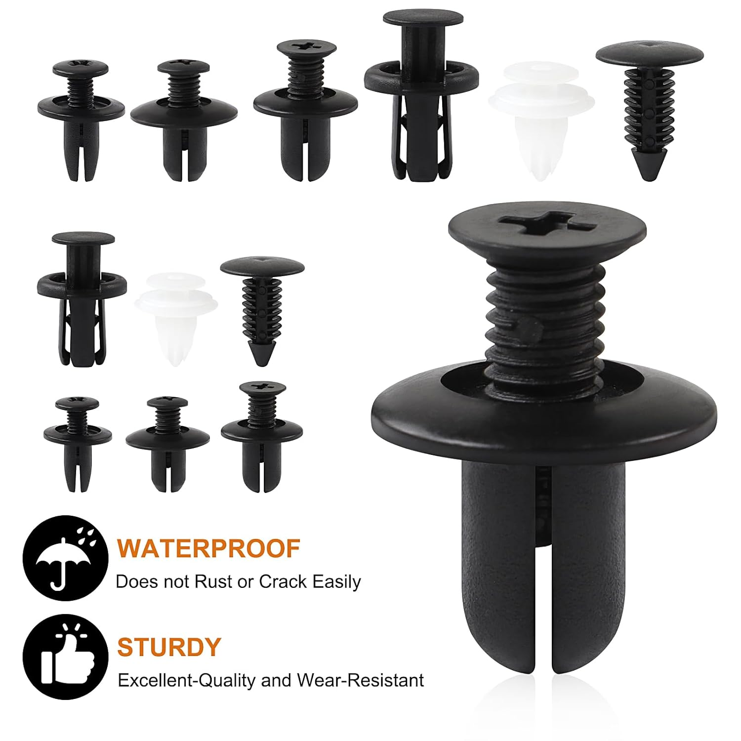 ZTOWOTO 100PCS Universal Car Retainer Clips Kit, 6-9.8MM Car Trim Clips Nylon Fasteners with Removal Tool, Push Rivets Retainer Expansion Screws Suitable for Cars/Trucks/Door Trim Pane/Bumper/Fender image number 3