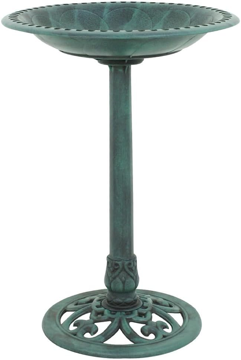 Outdoor Garden Birdbath, Vintage Freestanding Bird Bath, Bird Bath Feeder, Suitable for Outdoor Use on Patios, Yards, Lawns, Gardens, Patio Decorations, and Birdwatchers(Green) image number 4