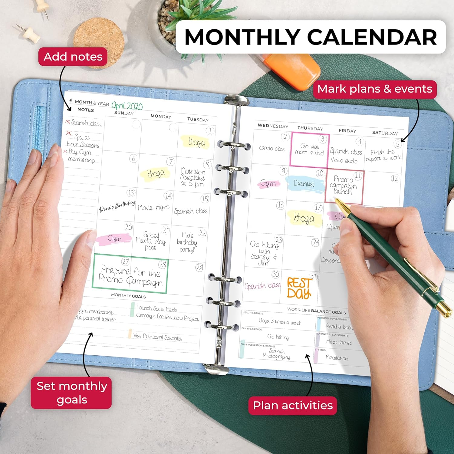 Clever Fox Weekly Planner Binder &ndash; Goal Setting Planner for Time Management & Weekly Tasks &ndash; Work & Life Organizer with to Do List & Habit Tracker &ndash; Undated, 7&Prime; X 9&Prime; Hardcover (Periwinkle, Medium (7&Prime; X 9&Prime;)) image number 2