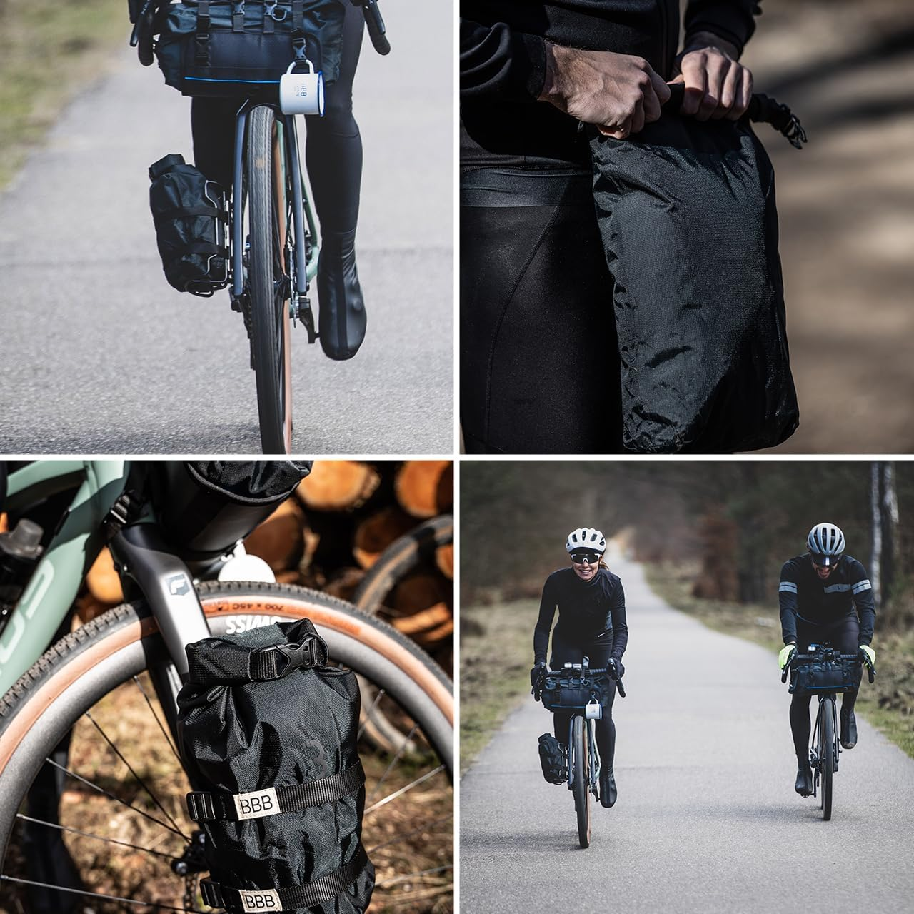 BBB Cycling Stackpack Waterproof Dry Bag Bikepacking Dry Roll Top Closure Lightweight Carrying Rack Included Bsb-145,Black image number 1