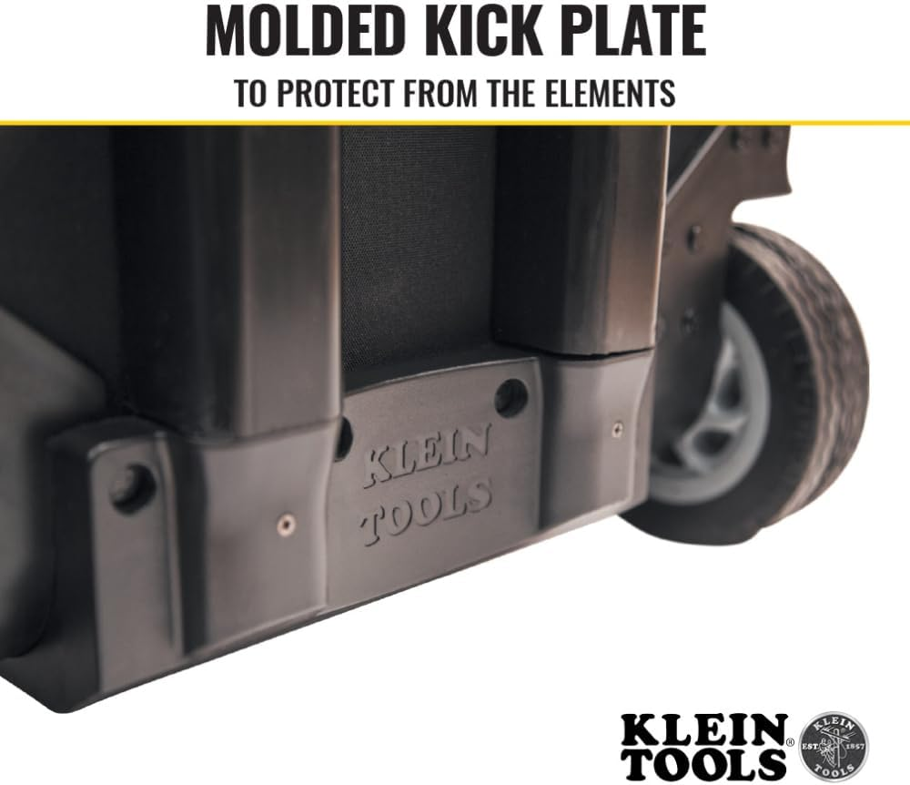 Klein Tools Tradesman Pro Rolling Tool Bag, Heavy Duty Waterproof Tool Organiser with 24 Pockets, Fits Tool Box, Electrician, Carpenter, Technician or Construction Work Tool Carrying Bag with Wheels image number 6