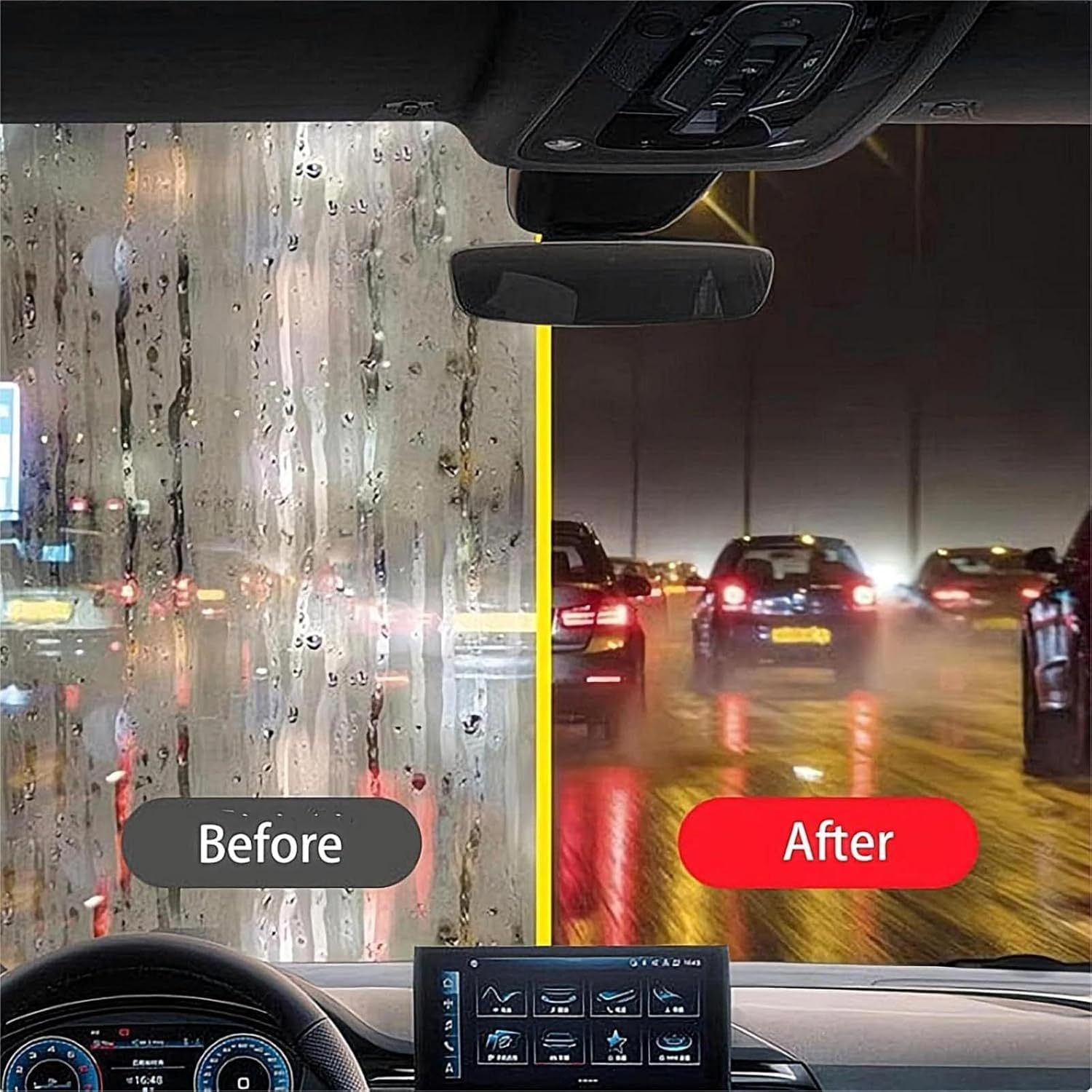 Cozioz High-Performance Car Glass Cleaner &ndash; Hydrophobic Coating for Windshield Clarity and Visibility, Oil Film Removal and Anti-Rain Cleaning Wipes Brush for All Vehicles (1, Red) image number 3