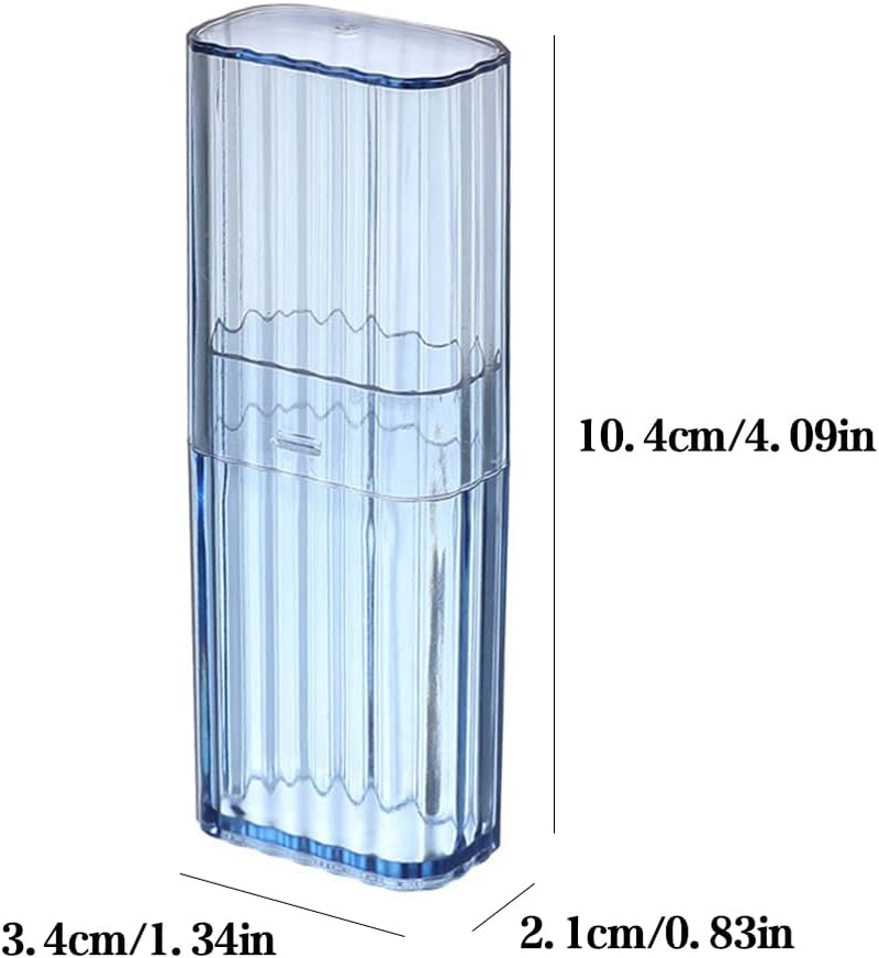 4 Pcs Cotton Swab Holder for Travel Mini Travel Swab Case Cotton Swab Box for Makeup Sponge Cotton Swabs Hair Ties Floss Cosmetics Makeup Bedroom Travel (Blue) - Transparent image number 3