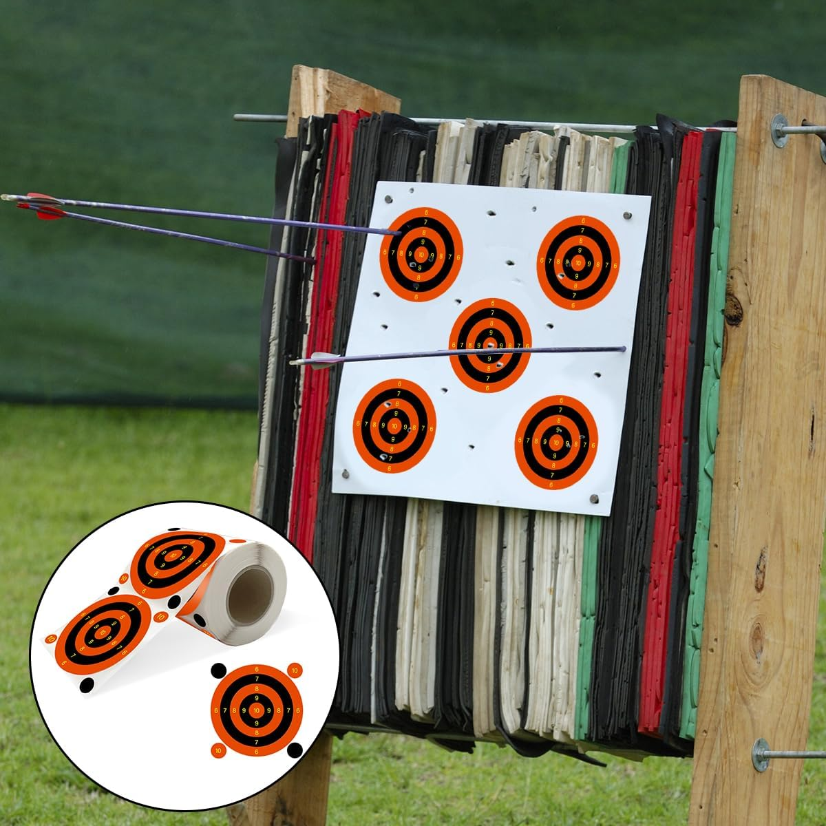 NILLOS Shooting Targets Stickers, 200 round Sheets Self Adhesive Splatter Targets Stickers for Training Ground, Amusement Park (3 Inch,Red) image number 1