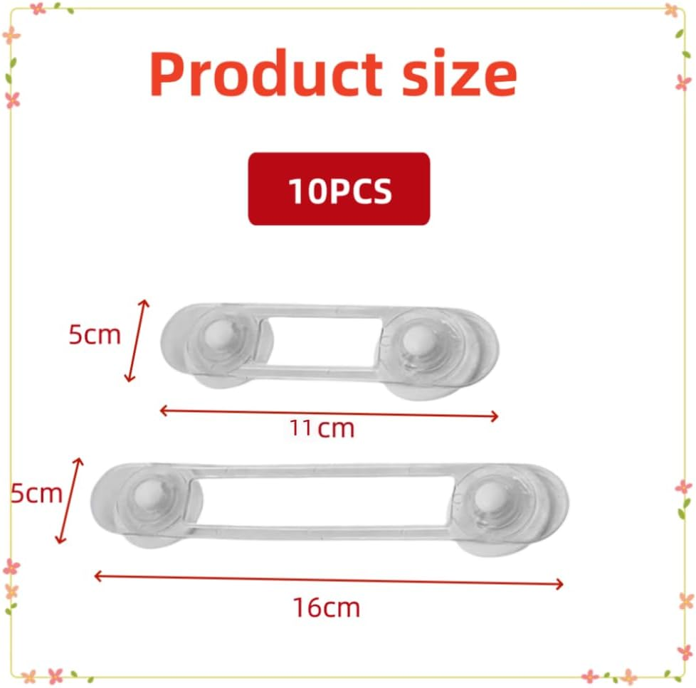 FACAING 12Pack Proof Locks for Cabinet Doors, Drawers, Fridge, Toilet Seat, Dishwasher, Trash Can, Cupboard， No Drilling - Safety Locks for Cabinets and Drawers Proofing Cabinets Lock image number 1