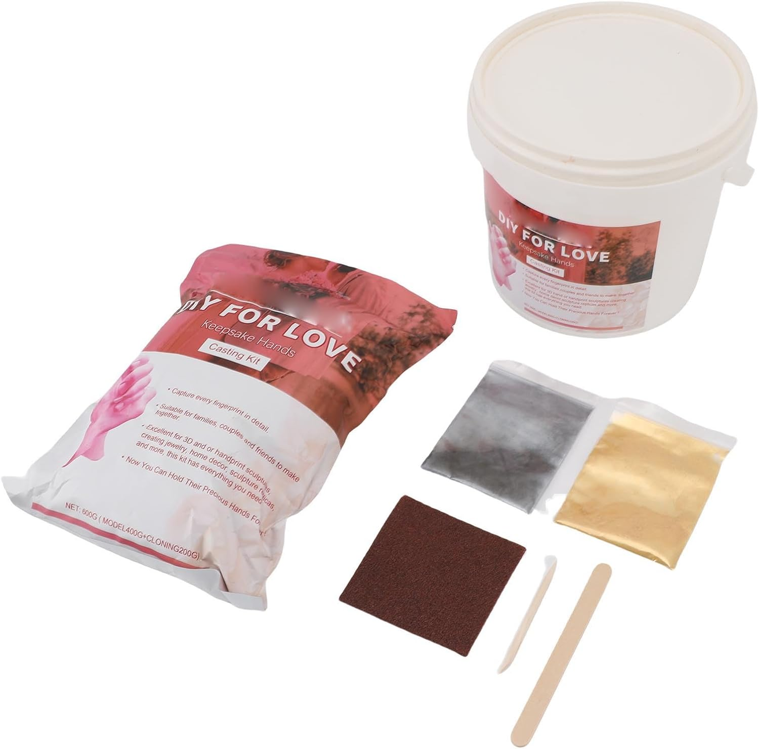 Interactive Hand Casting Kit Wooden Tools Strengthen Thinking and Hands on Skills Plaster Powder for Lifelike Models for Commemorative Occasions and Parent Child Activities image number 4