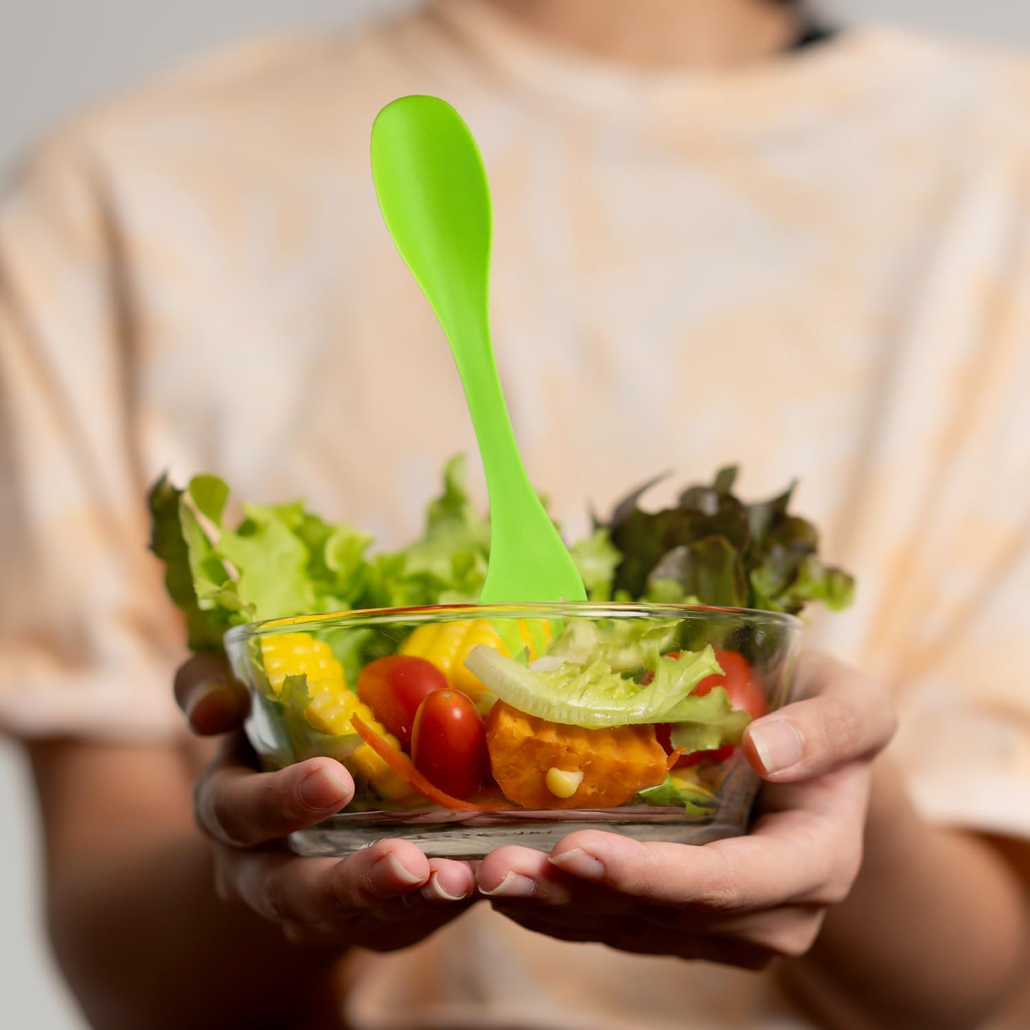 3 Pcs Plastic Spork, 3 in 1 Spork Portable Camping Cutlery Set Reusable Camping Spork Spoon Fork with Portable Pouch for Outdoors, Camping, Hiking Travel (Red&Green&Yellow) image number 6