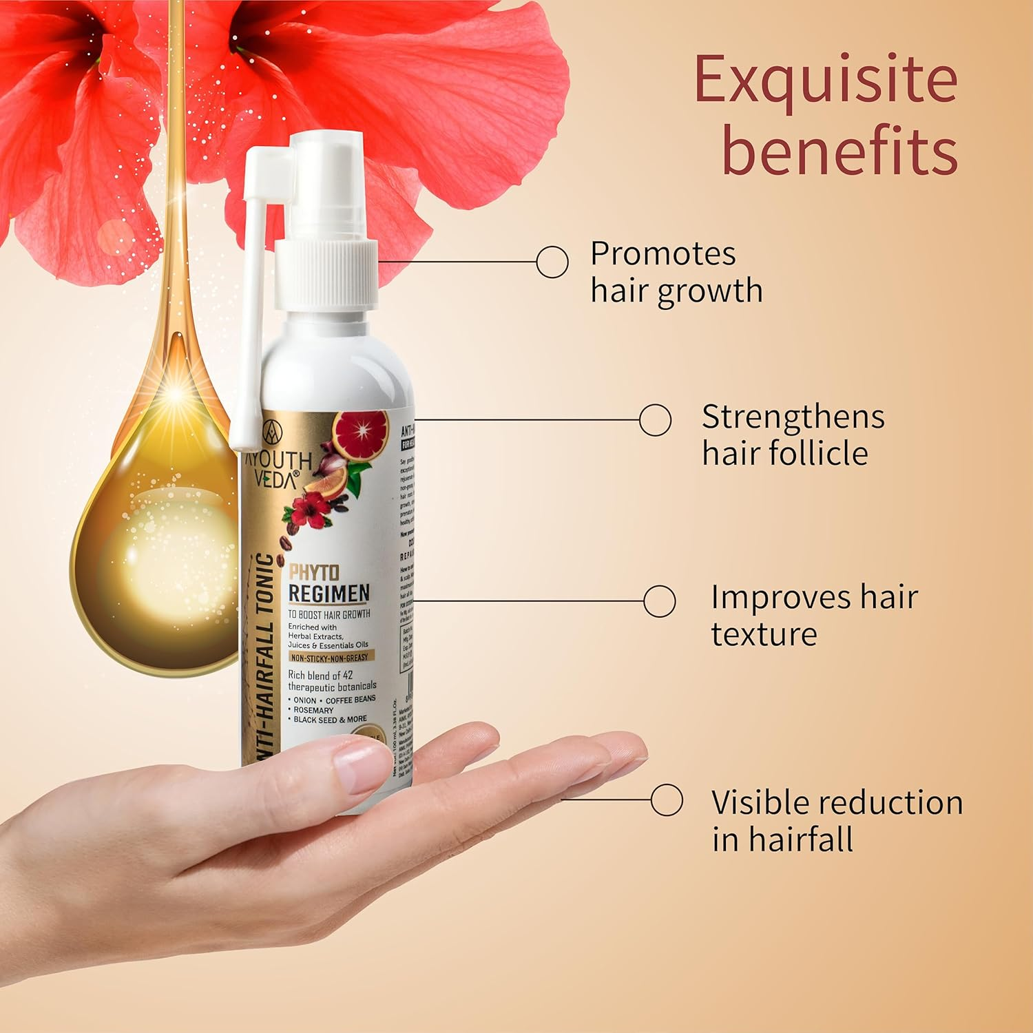 Ayouthveda Hair Fall Kit | Hair Fall Solution | Helps Boosting Hair Growth | 3 Step Regimen | Wash Tone Nourish | Suitable for All Hair Types -200Ml image number 2