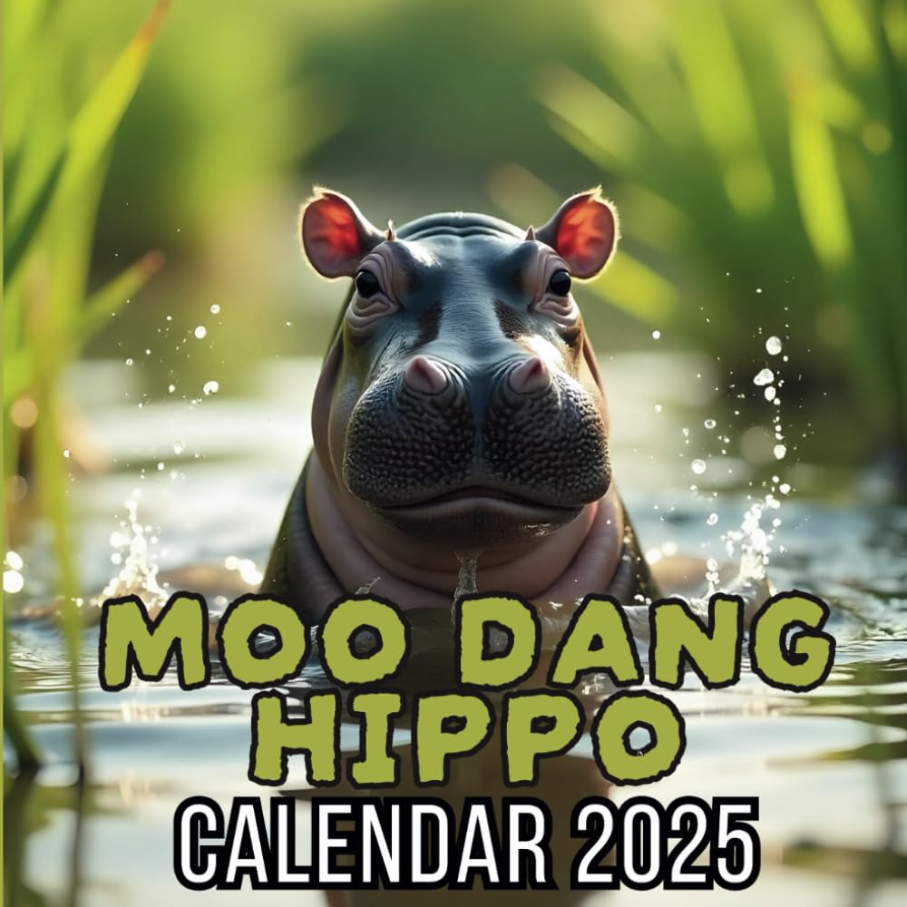 Moo Deng Hippo Calendar 2025: 12 Month Moo Deng Hippo from January to December, Square 8.5 X 8.5 Inches Great Gift for Organizing & Planning, US Holidays