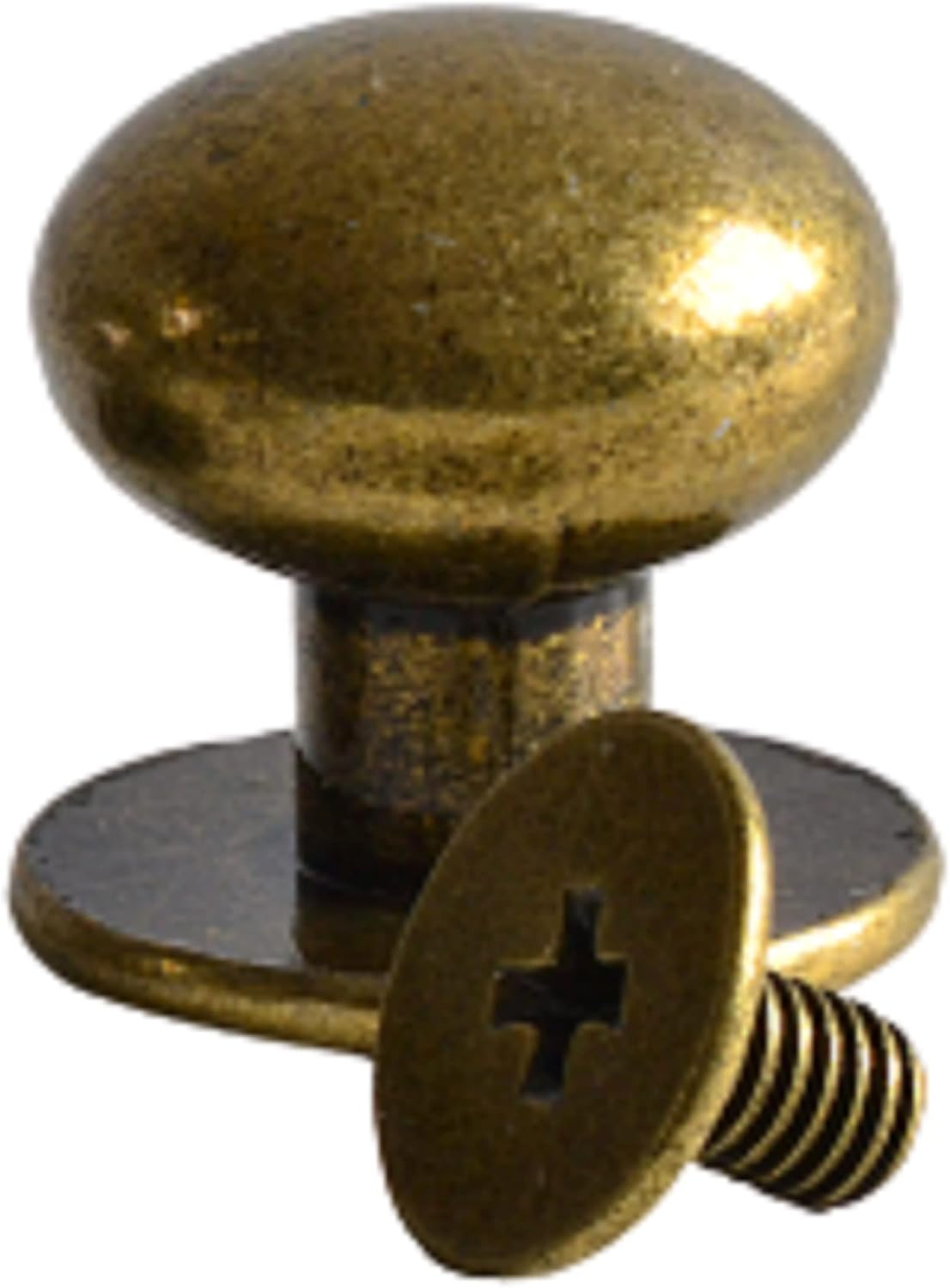 Book Screws 7 Mm | Pack of 10 | Colour: Gunmetal Grey | Screw Rivets for Leather Crafts | Sleeve Nut + Screws | Rivets 5 Mm - 12 Mm Available | Rivets for Screwing | Chicago Screws/Head Rivets