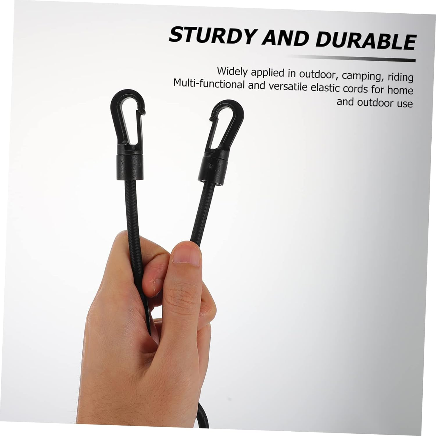 Beatifufu 4 Pcs Elastic Cargo Fastening Straps Hooks Waterproof Luggage Binding Belts Sturdy Rubber Tie down Ropes for Camping and Travel image number 1