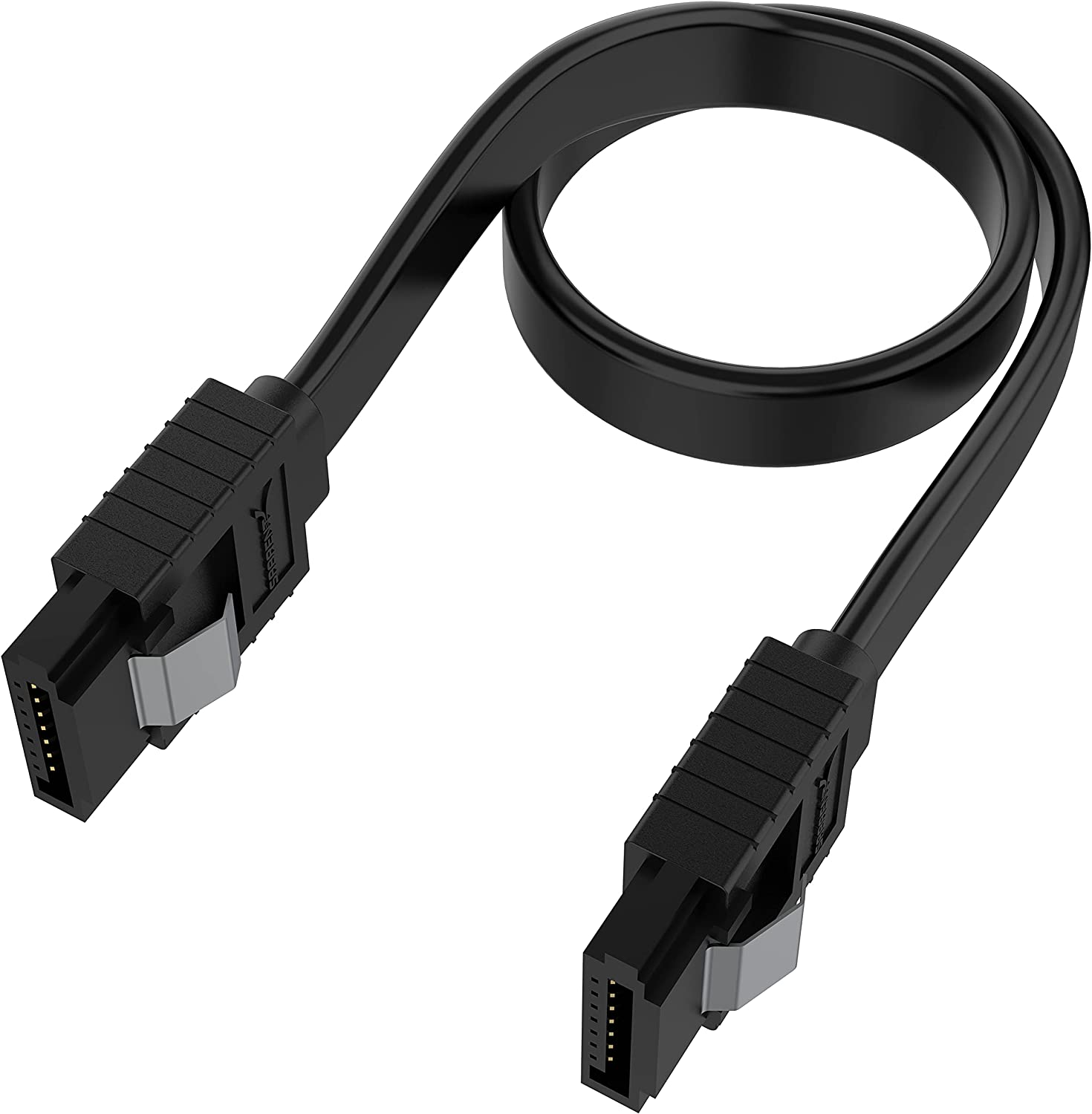 SABRENT SATA III (6 Gbit/S) Straight Data Cable with Locking Latch for HDD/SSD/CD and DVD Drives (3 Pack - 20-Inch) in Black (CB-SFK3) image number 2