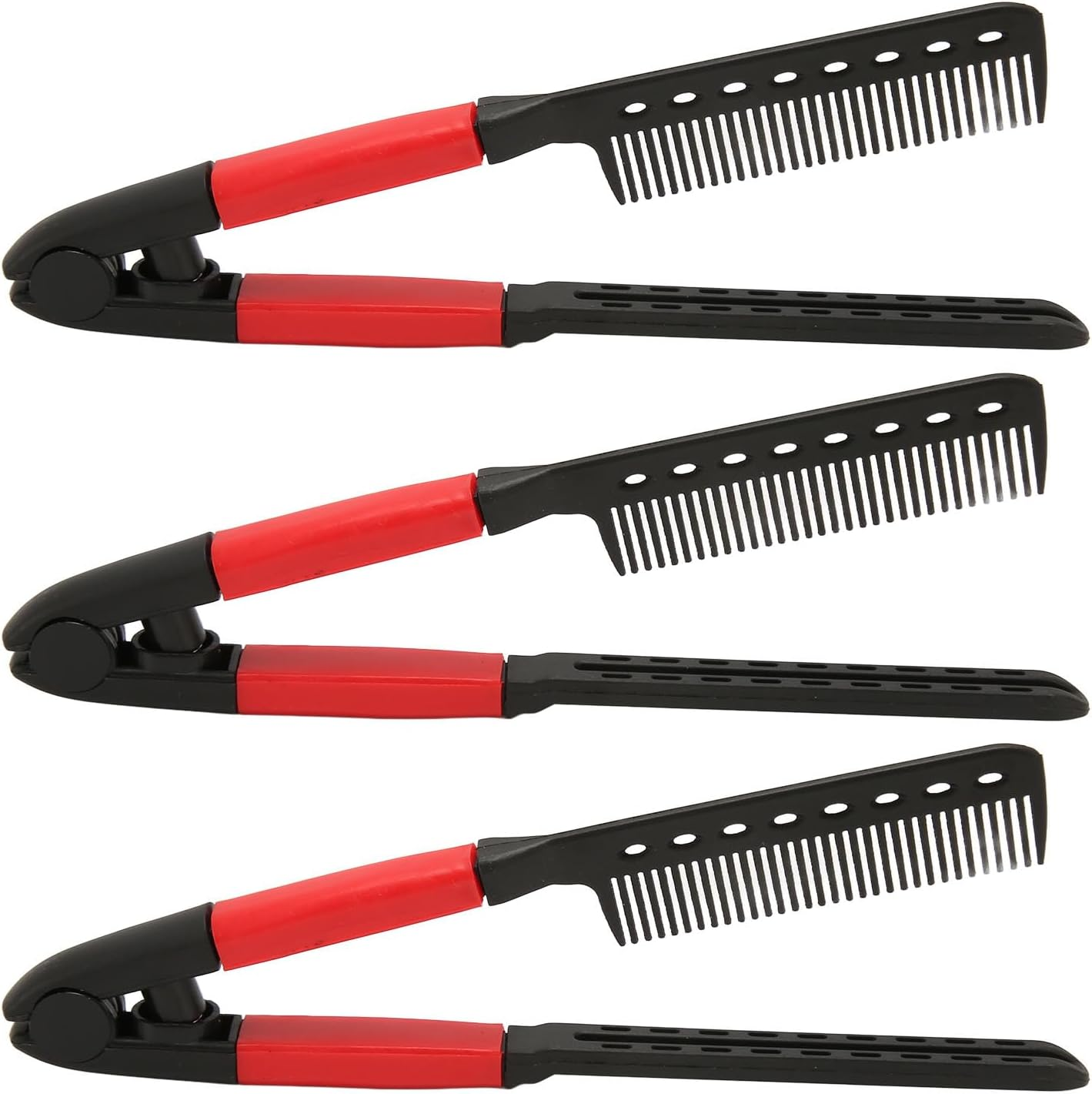V Shaped Hair Straightening Comb Set Straightening Knotty Unkempt Hair for Beautiful Hairstyle 3Pcs image number 3