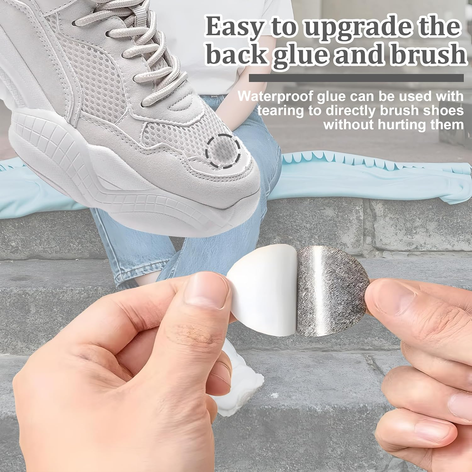 24Pcs Leather Repair Patches for Shoes, Quick Self-Adhesive Sneaker Repair Patches - Durable & Washable Shoe Goo Alternative for Cracked Toe Caps, Mesh Tears & Heel Scuffs(Black+White) image number 1