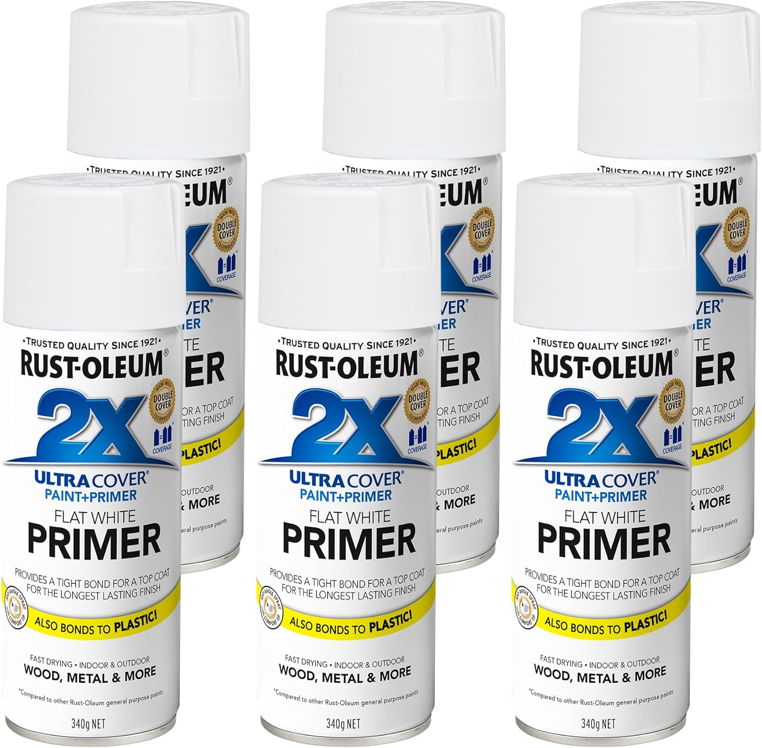 Rust-Oleum 2X Ultra Cover Primer Spray, White, 340 G (Pack of 6) image number 7