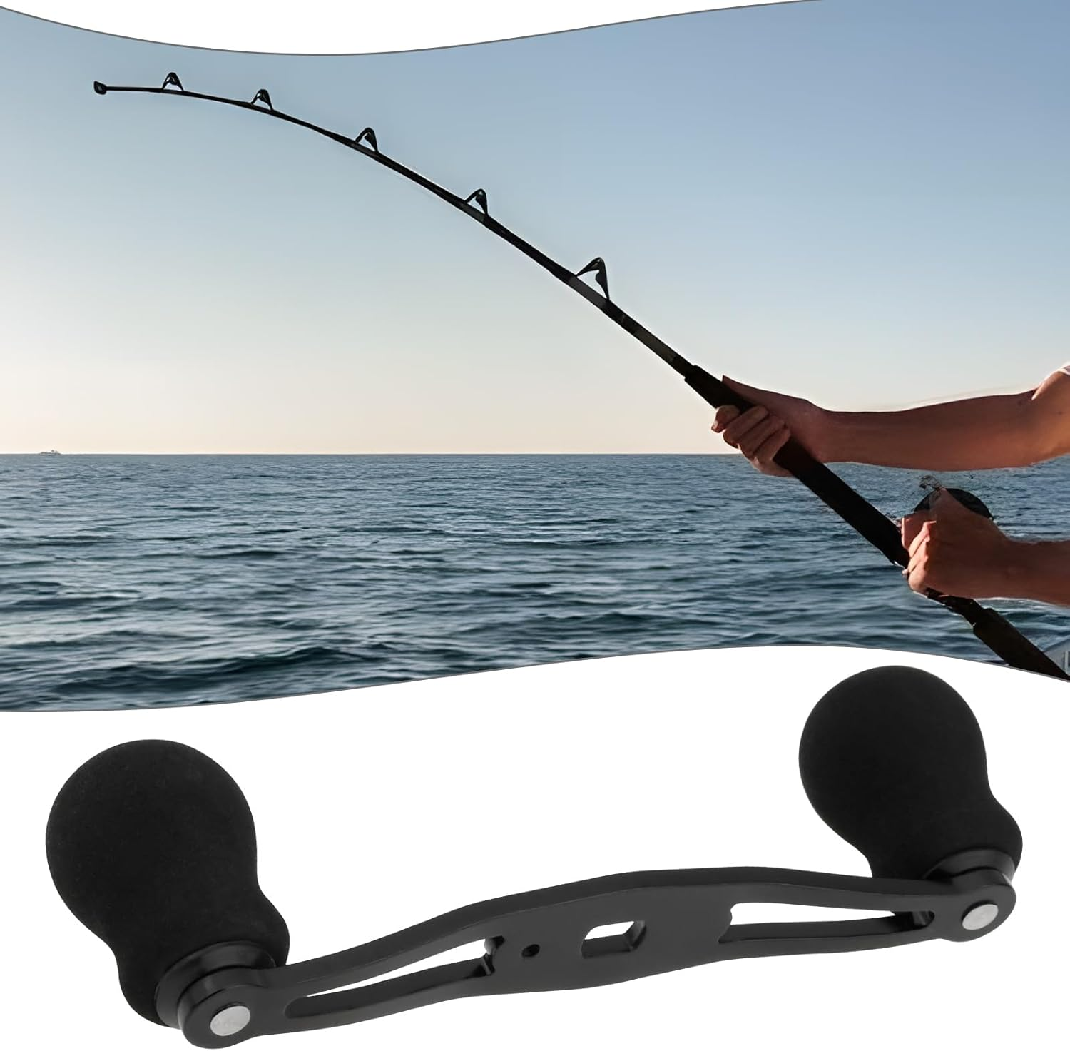 LT Easiyl 1PC Fishing Reel Handle with EVA Handle Compatible with Abu Garcia Daiwa Baitcasting Reel Left or Right Side Installation Fishing Baitcast Reel Handle Rocker image number 5