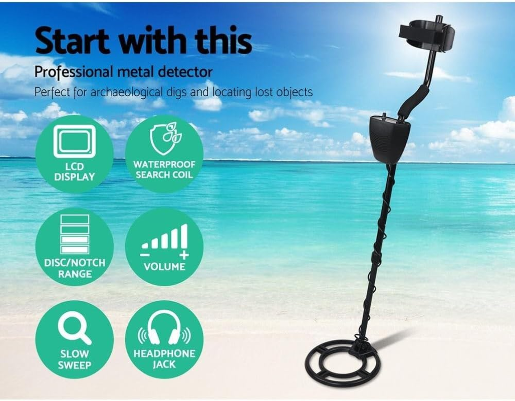 Weisshorn Metal Detector, 220Mm Deep Searching Sensitive Pinpointer Finder Bounty Hunter Portable Tracker Gold Detectors Handheld Outdoor Beach Camping Detecting Equipment, with Headphone LCD Black image number 1