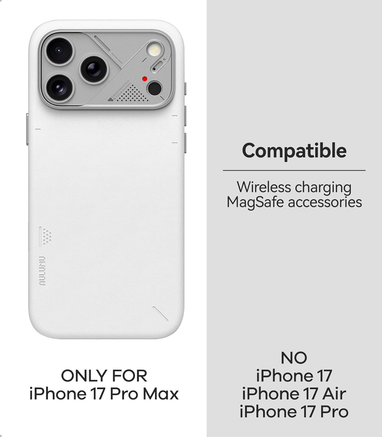 Aulumu A17 Vegan Leather Coolhyper for Iphone 17 Pro Max Case | Camera Control | with Cooling Fins | Luxury Comfort | Compatible with Magsafe | Complete Wrap-Around - Black image number 5