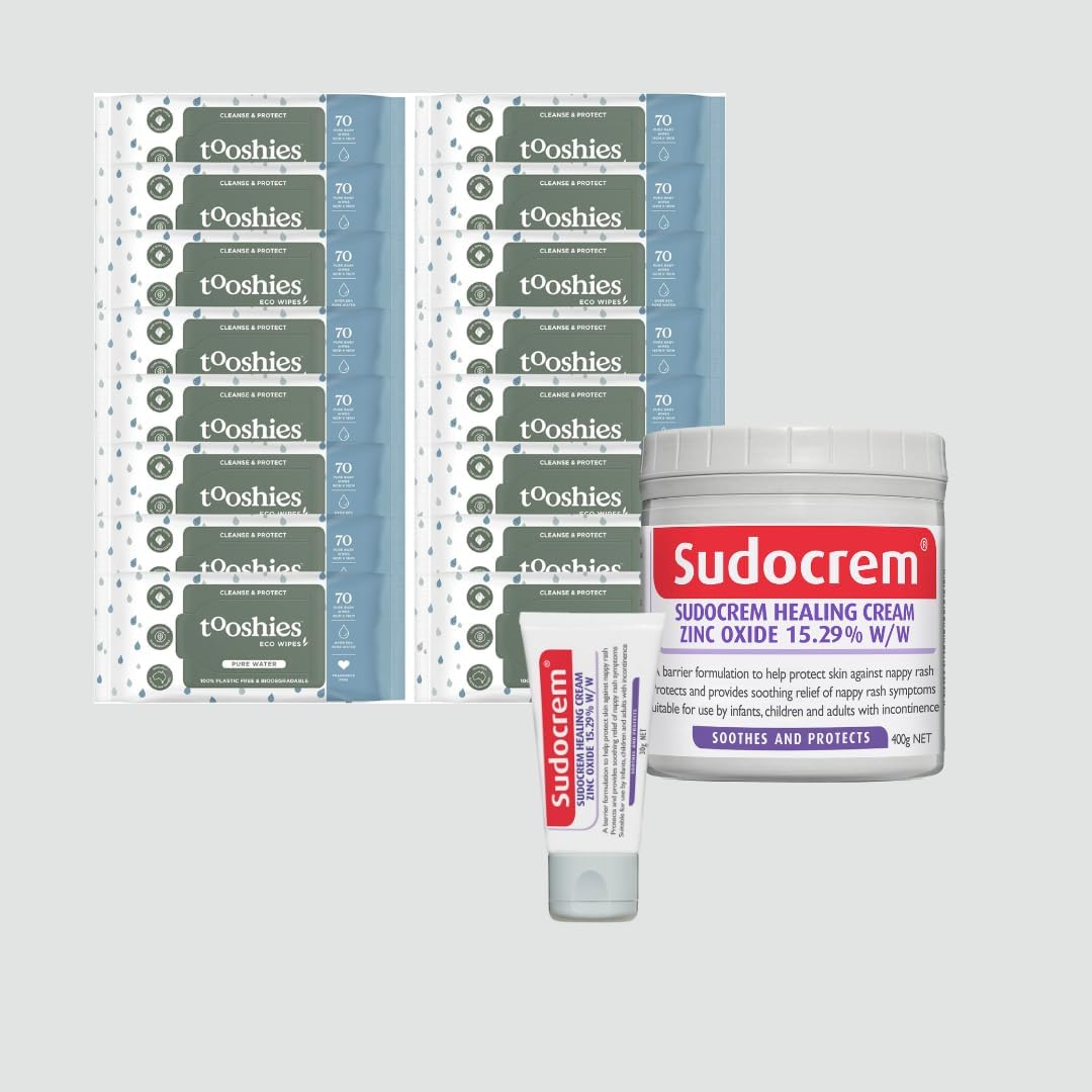 Tooshies Pure Water Eco Wipes, Pack of 1120 (16X70 Packs) + Sudocrem Healing Cream 30G Tube + Sudocrem Healing Cream 400G image number 4
