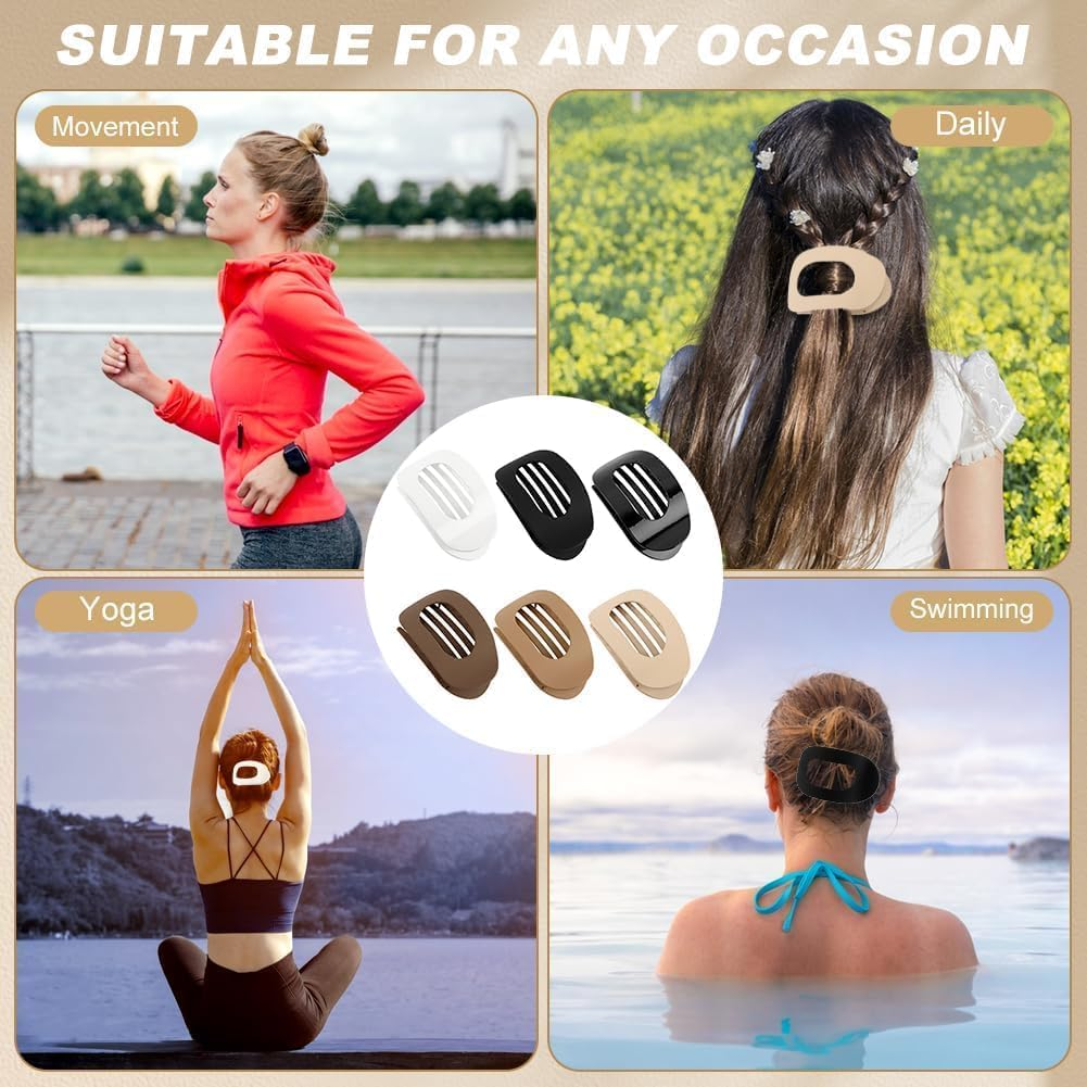 Square Hair Claws Clips, 6Pcs Flat Secure Hold Inner Teeth Hair Claw, Strong Grip Hair Clip for Women image number 2