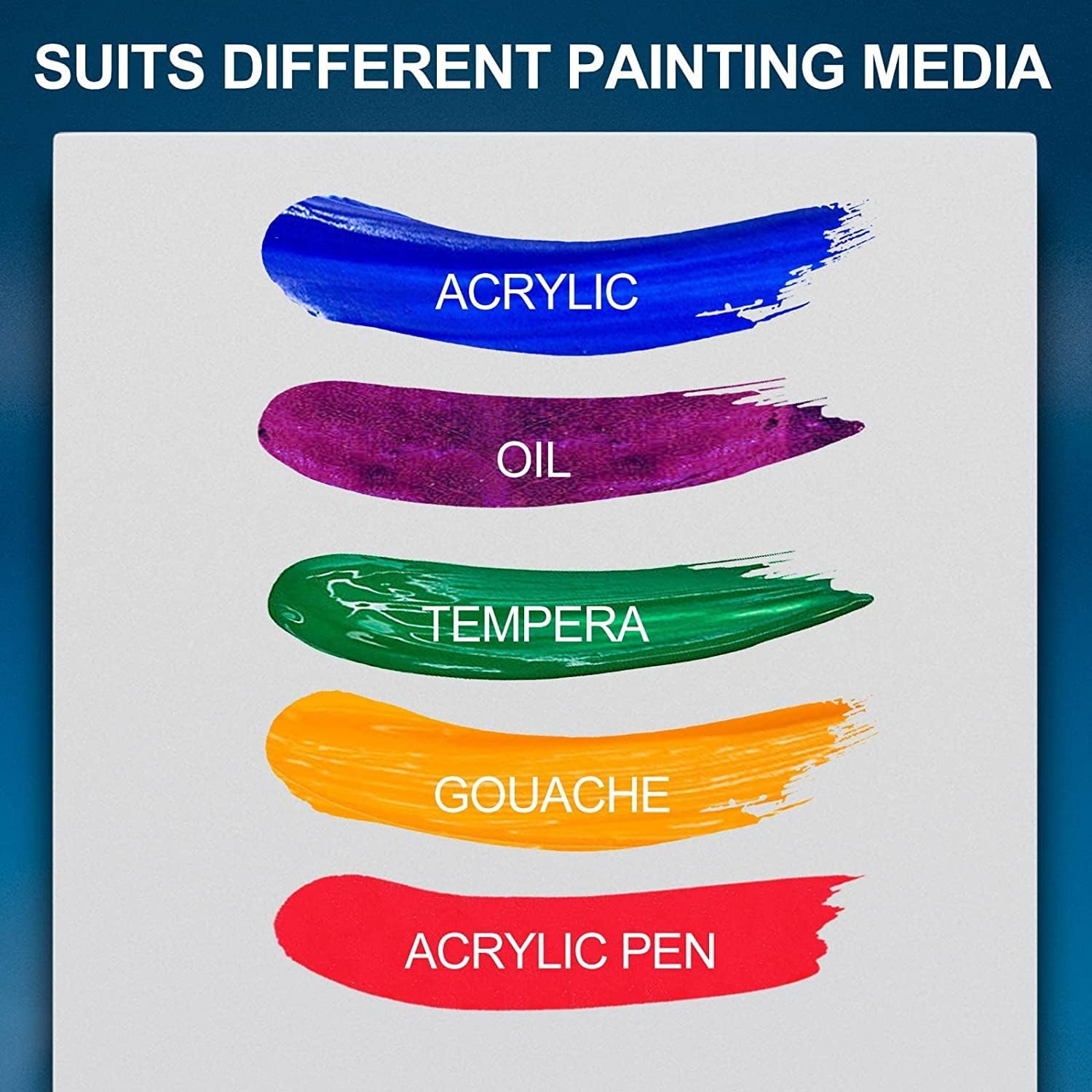 Canvas Panels 6X6 Inch 12-Pack, 10 Oz Primed 100% Cotton White Blank Canvases for Painting, Square Flat Canvas Board for Oil Acrylics Watercolor & Tempera Paints image number 6