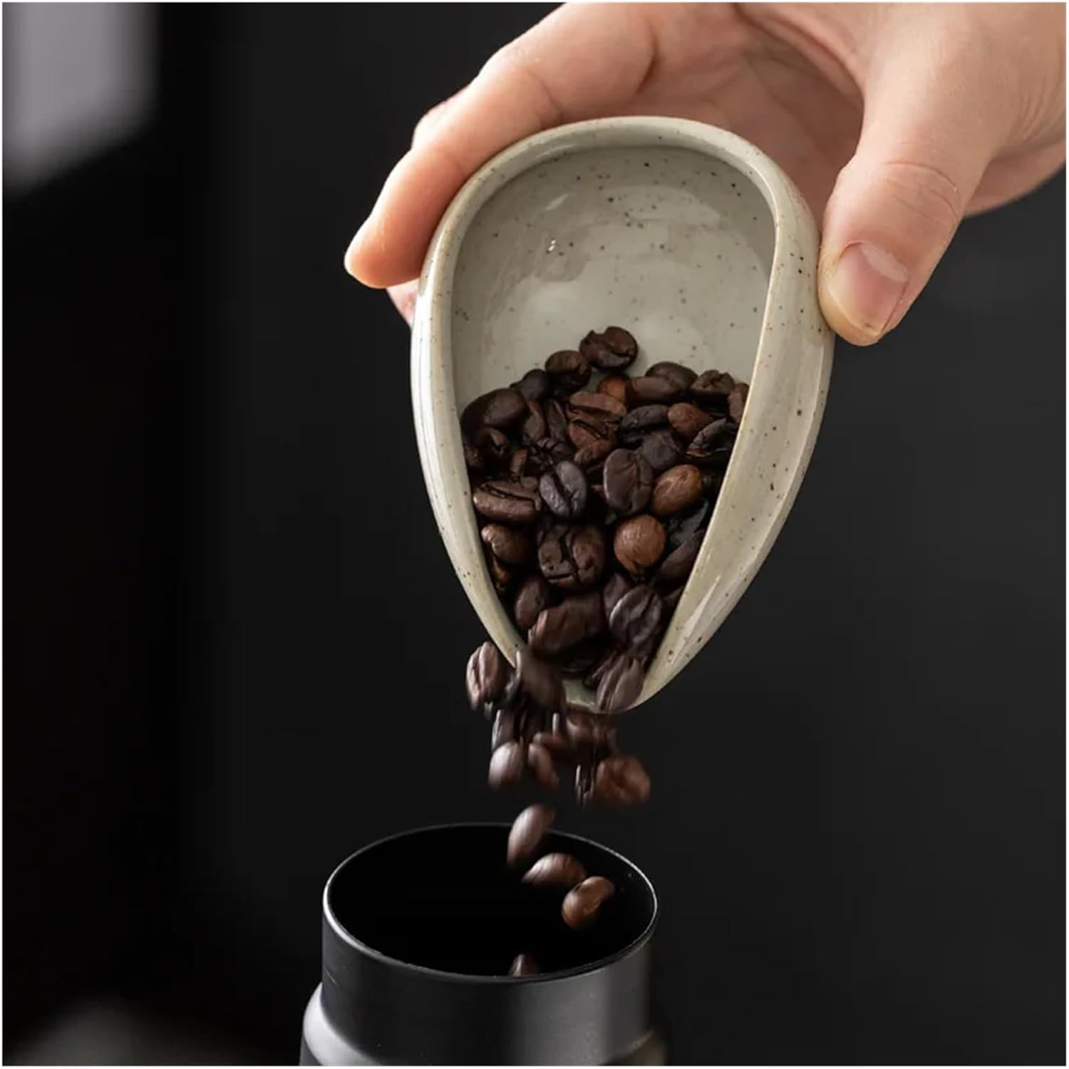 Coffee Beans Dosing Cup Trays Pottery Tea Separator Vessel Ceramic Measure Ware Espresso Bean Scoop Shovel Coffee Accessories ﻿(Color: J)