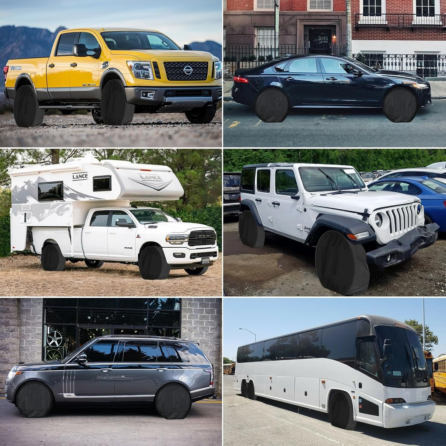 Tuszom Waterproof Anti-Uv Tire Protectors 4 Pack - Tearproof 900D Solution-Dyed Tearproof Windproof Tire Covers for RV, Trailer,Camper,Truck,Cars,Jeeps,Vans,Suv (Universal Fits 23.5-25.75 Inch) image number 1