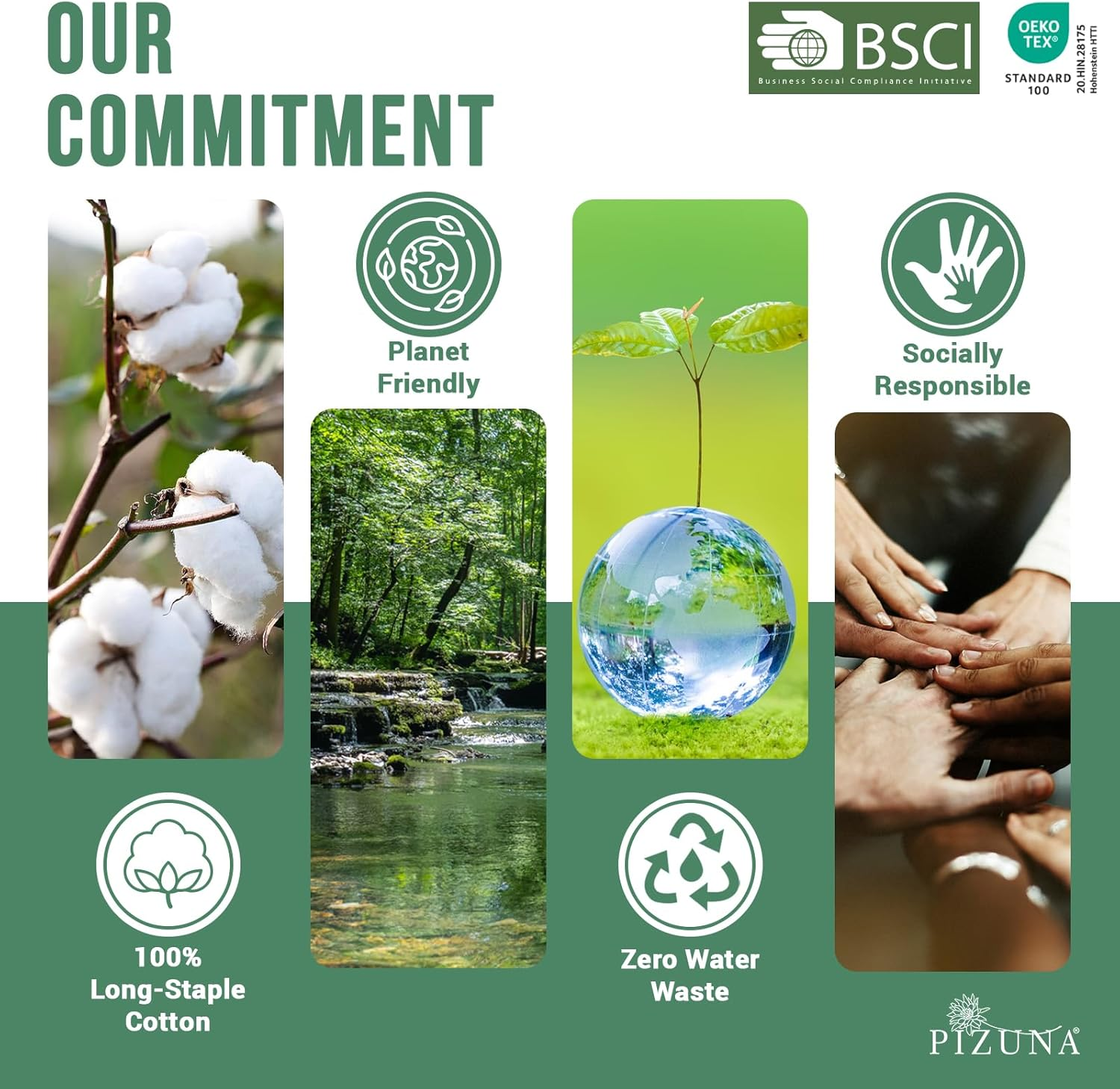 Pizuna Cotton Pillow Case Standard Size, Soft 500 Thread Count, 100% Combed Cotton Sateen Weave Hotel Quality Pillowcases (Antique Silver Pillow Covers Set of 2) - Baby Blue image number 3