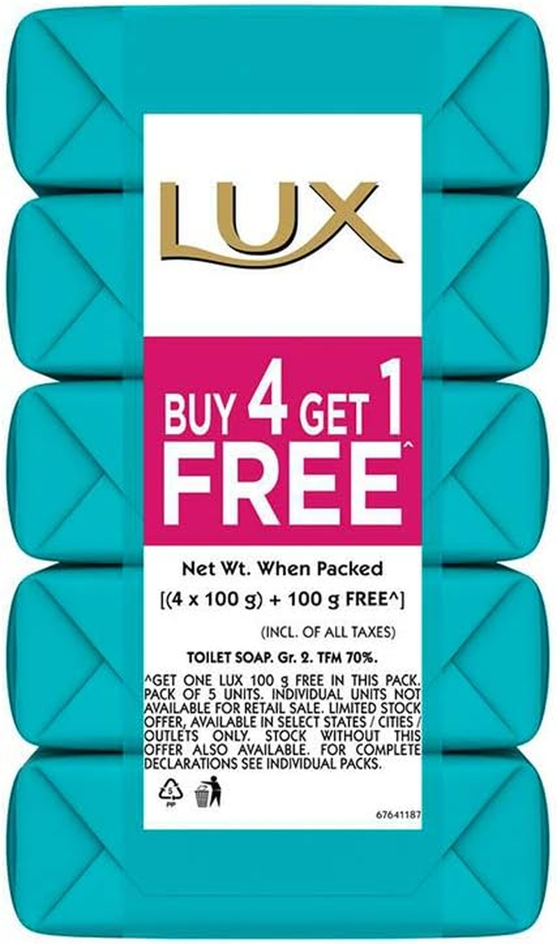 Lux Fresh Splash Soap, 4X100G + 1Free image number 3