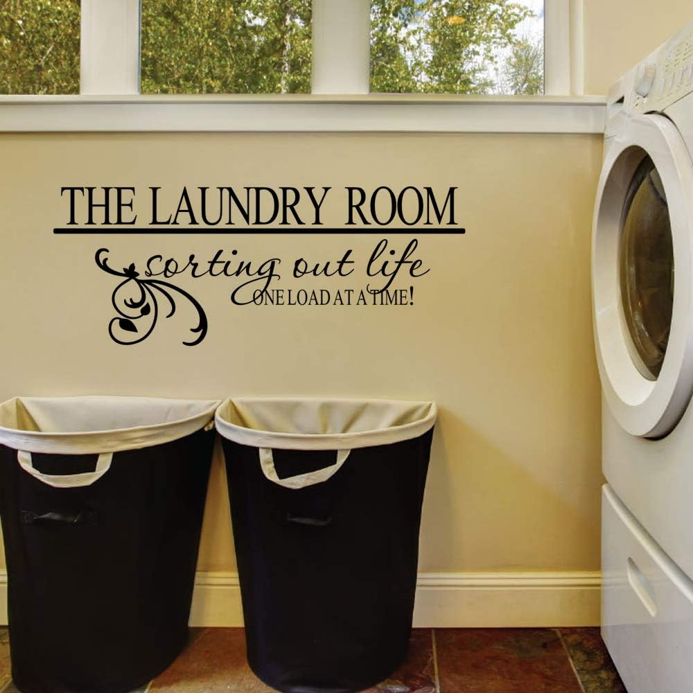 Laundry Room Decals Vinyl Art Lettering Decals for Walls Peel and Stick Laundry Sign Stickers Decor 22&times;9IN image number 4
