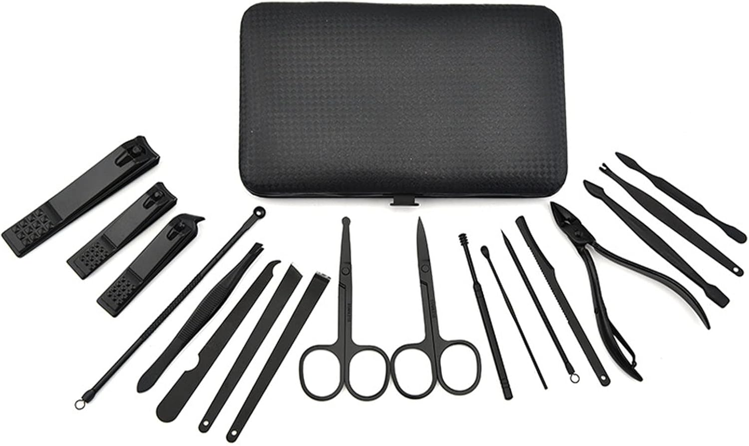 Professional Manicure Set, Nail Clippers Pedicure Kit, 23-Piece Stainless Steel Grooming Kit for Men, Boyfriend, Fathers, with Travel Case, Black image number 1