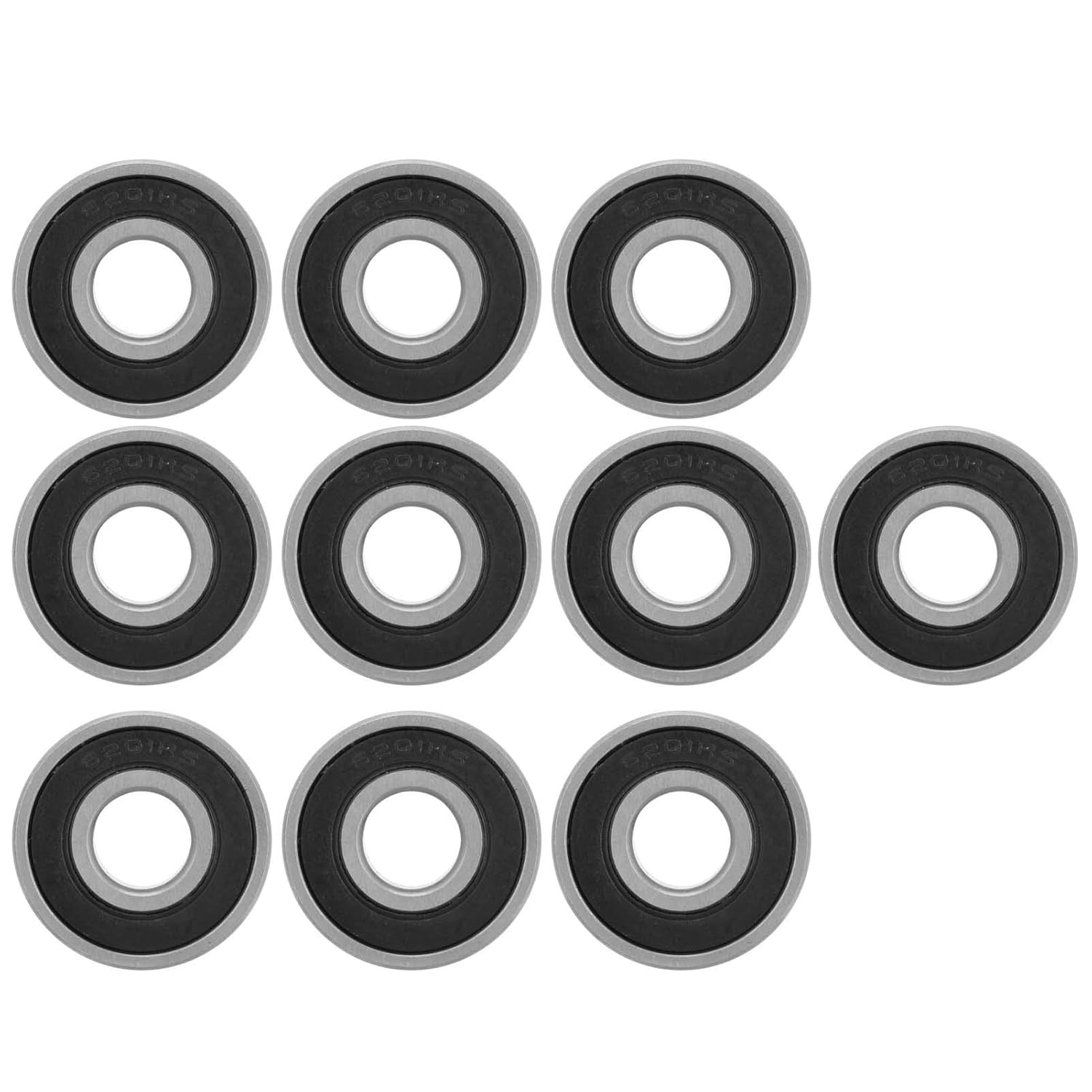 Jectse 10Pcs 6201-RS Ball Bearing, Deep Groove Steel Bearing, 32 * 12 * 8Mm, for Gearboxes, Instrumentation, Motors, Household Appliances, Internal Combustion Engines image number 5