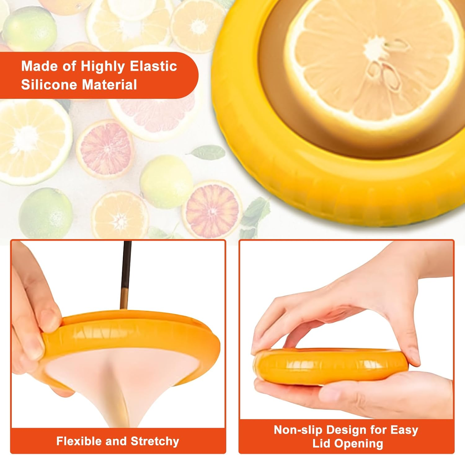 5 Pcs Silicone Fruit and Vegetable Storage Containers for Fridge, Reusable Fresh Stretch Pod Fridge Keep Fresh Stretch Storage Pod with Lid for Garlic Onions Lemons and Potatoes image number 6