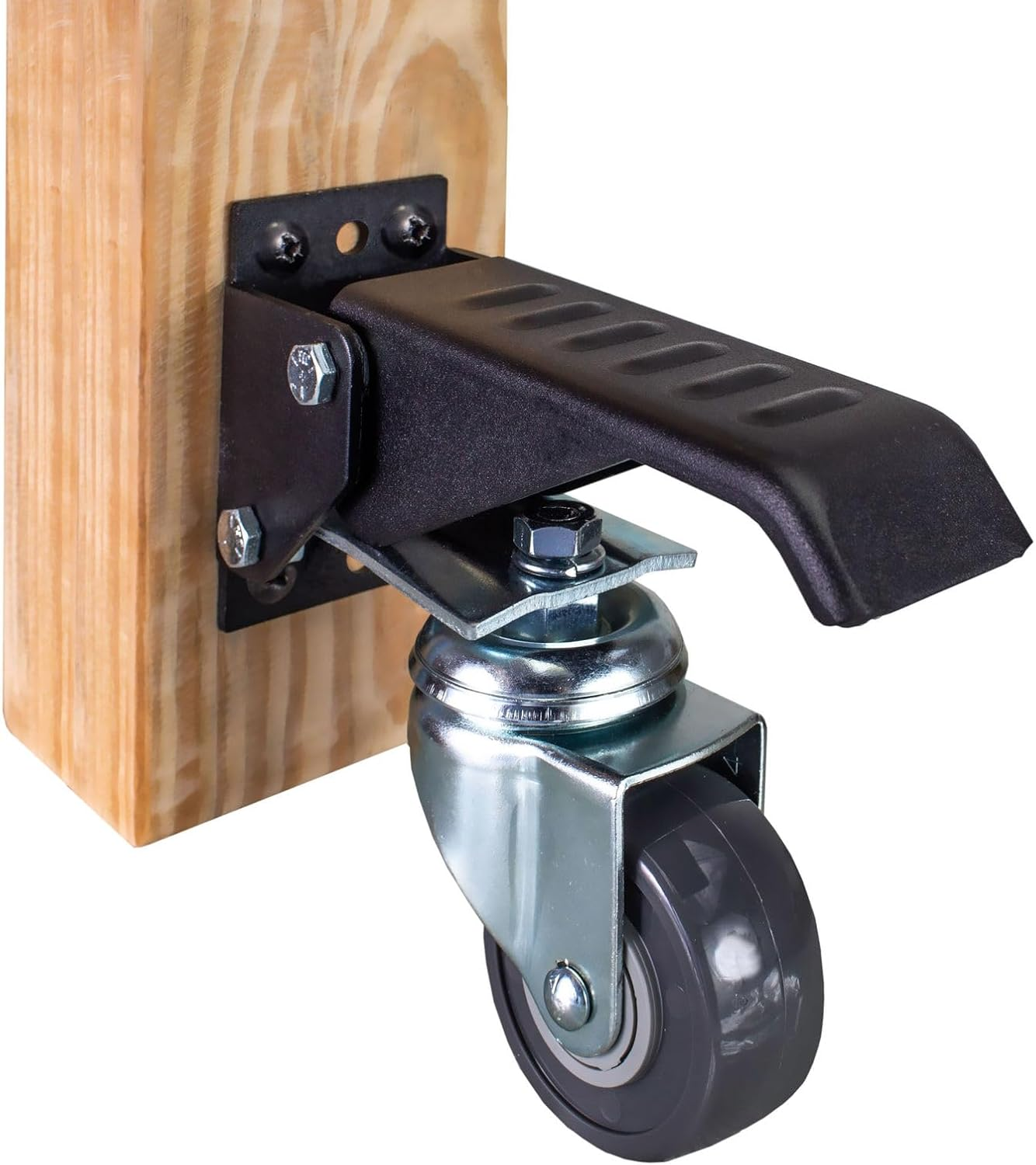 POWERTEC 17001 Workbench Caster Kit, Multi-Mounting Options W/Polyurethane Wheels & 400 LB Total Weight Capacity - Pack of 4, Black image number 3