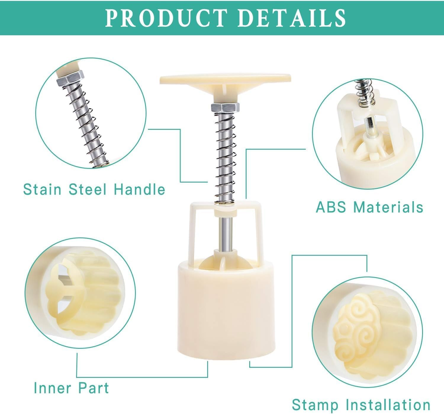 Bath Bomb Mold Kit 2 Pieces Bath Bombs Press with 12 Pieces Stamps for DIY Making Bath Bomb Mooncake Tool